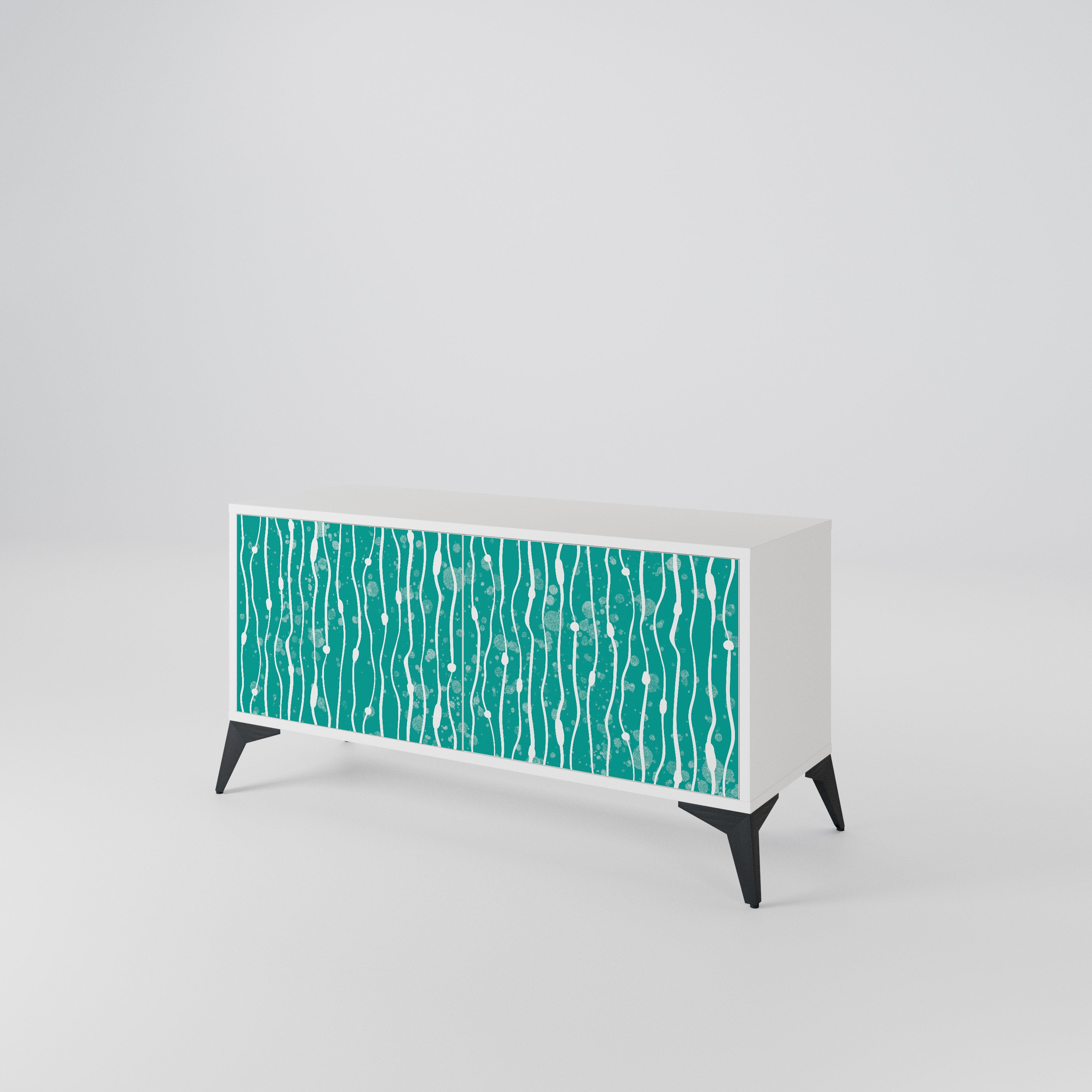 TURQUOISE RAIN Compact 2-Door TV Cabinet