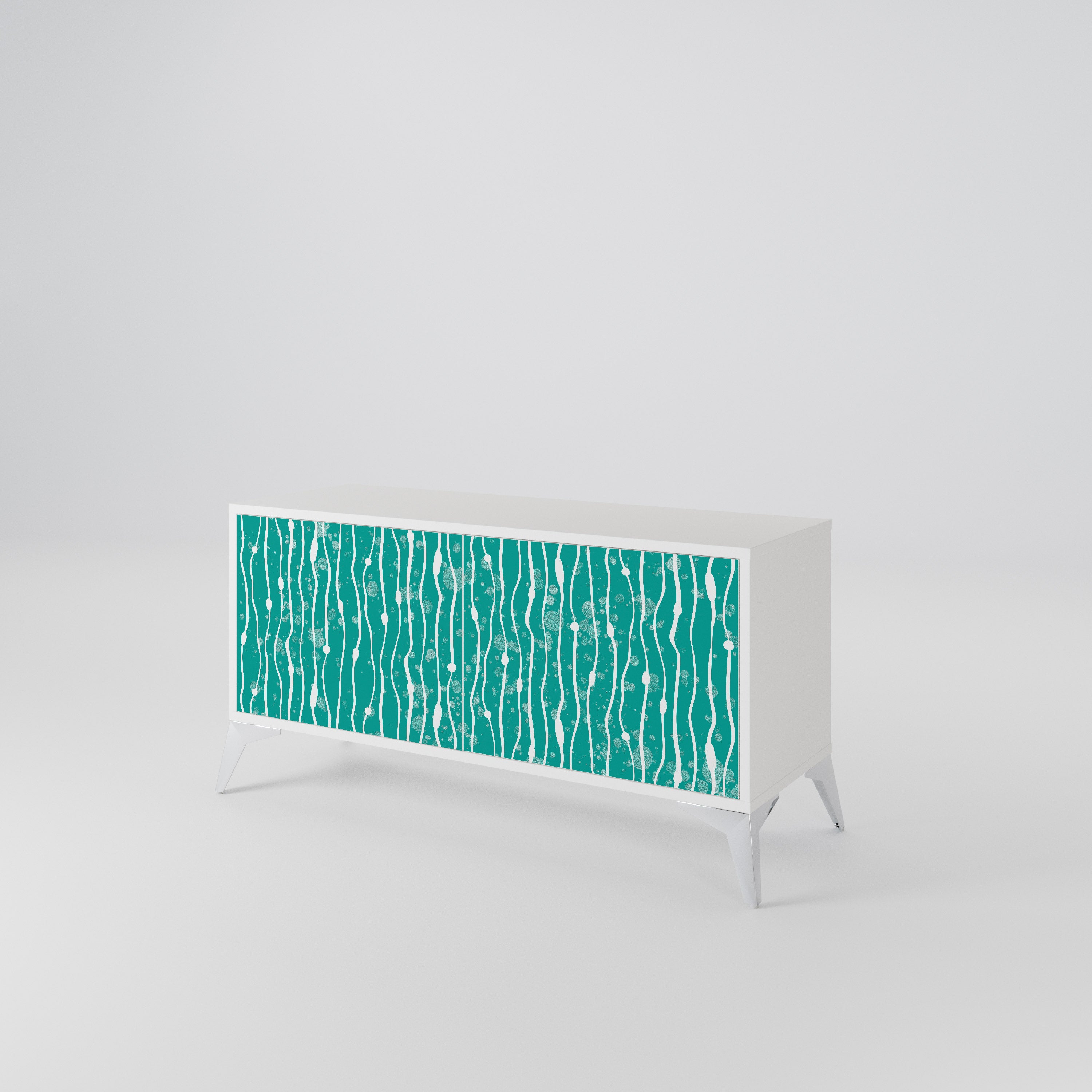 TURQUOISE RAIN Compact 2-Door TV Cabinet
