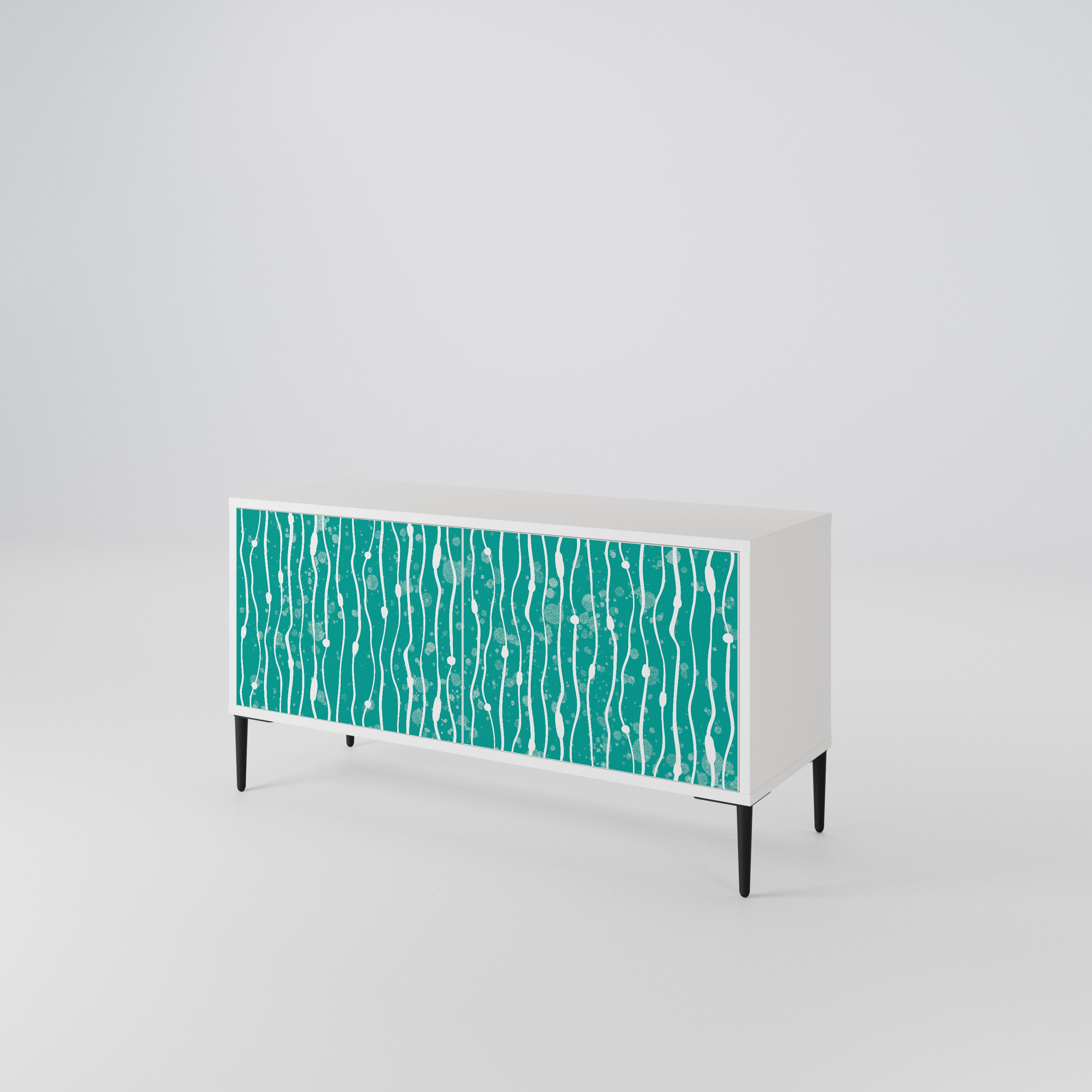 TURQUOISE RAIN Compact 2-Door TV Cabinet