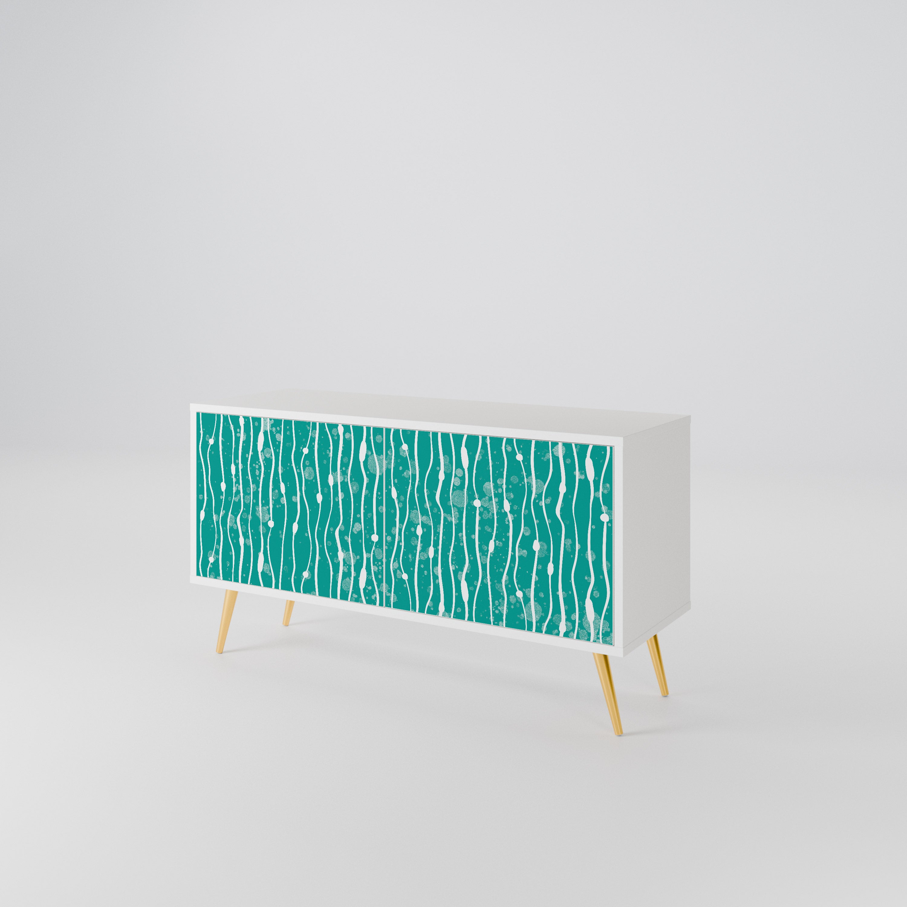 TURQUOISE RAIN Compact 2-Door TV Cabinet