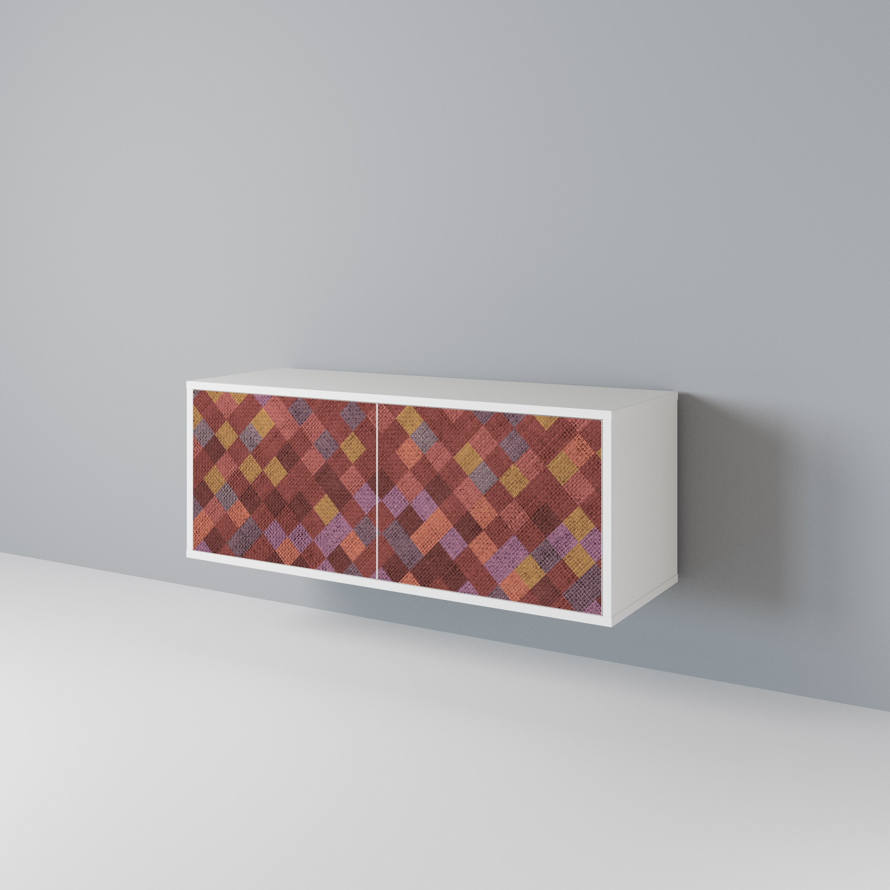 PAINTED SQUARES Compact 2-Door TV Cabinet