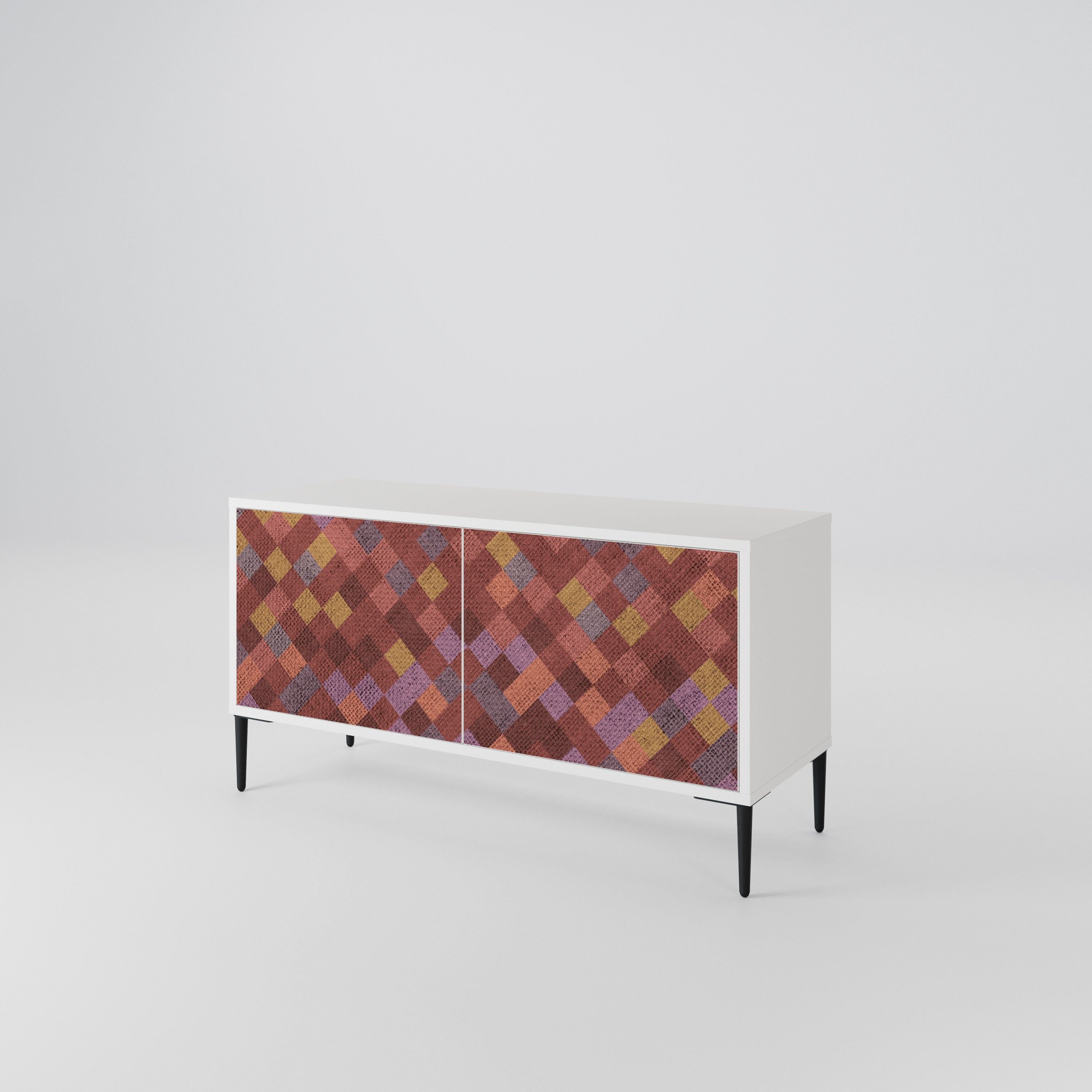 PAINTED SQUARES Compact 2-Door TV Cabinet