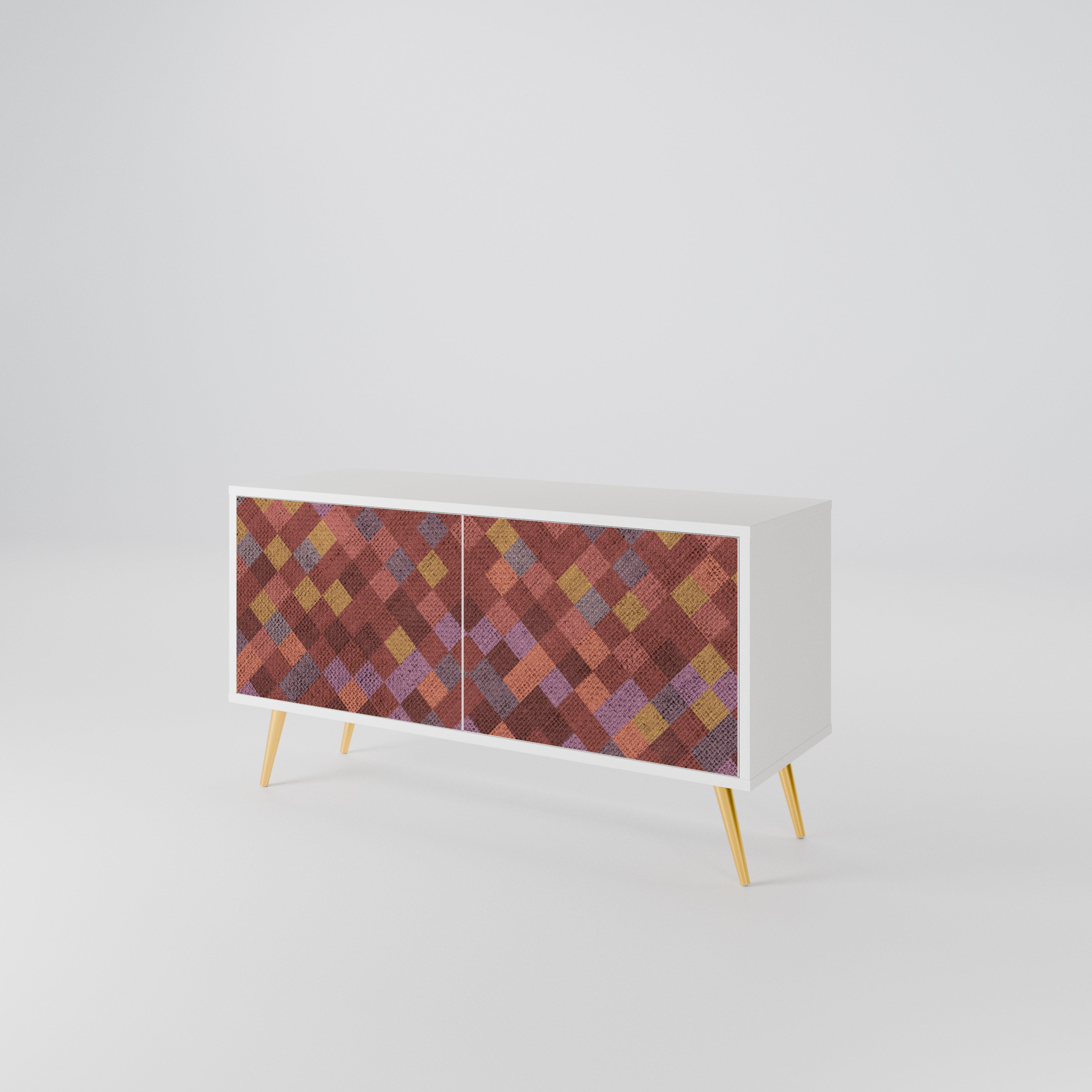 PAINTED SQUARES Compact 2-Door TV Cabinet