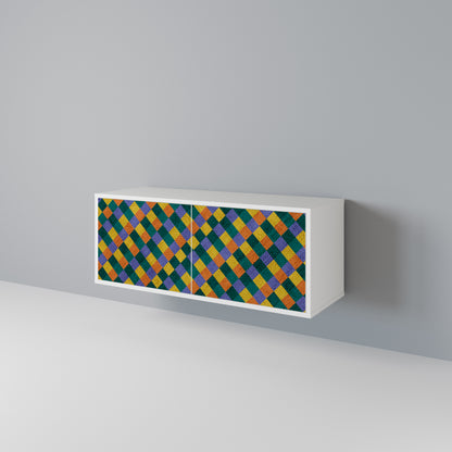 PAINTED SQUARES MIX Compact 2-Door TV Cabinet