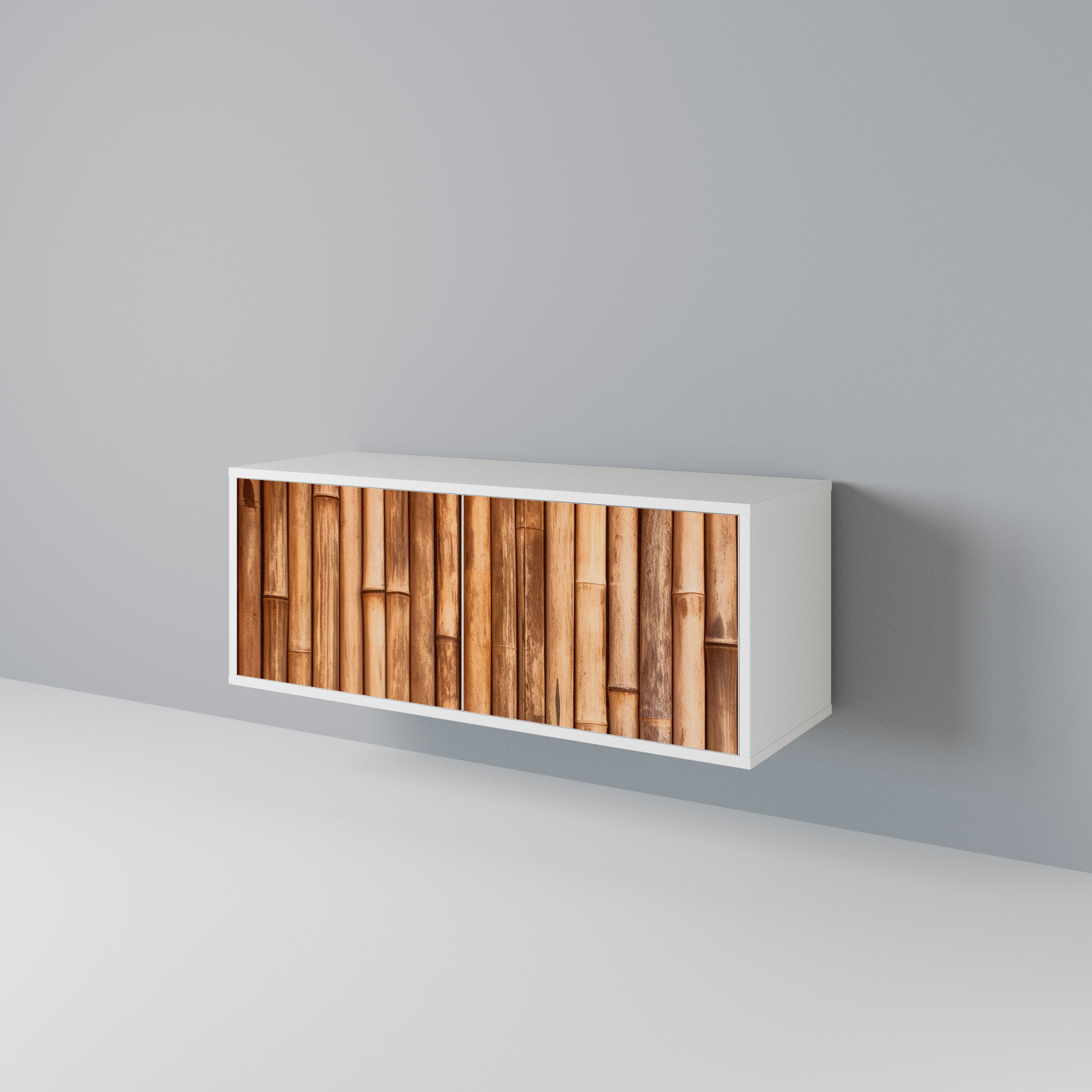 NATURAL WOOD Compact 2-Door TV Cabinet