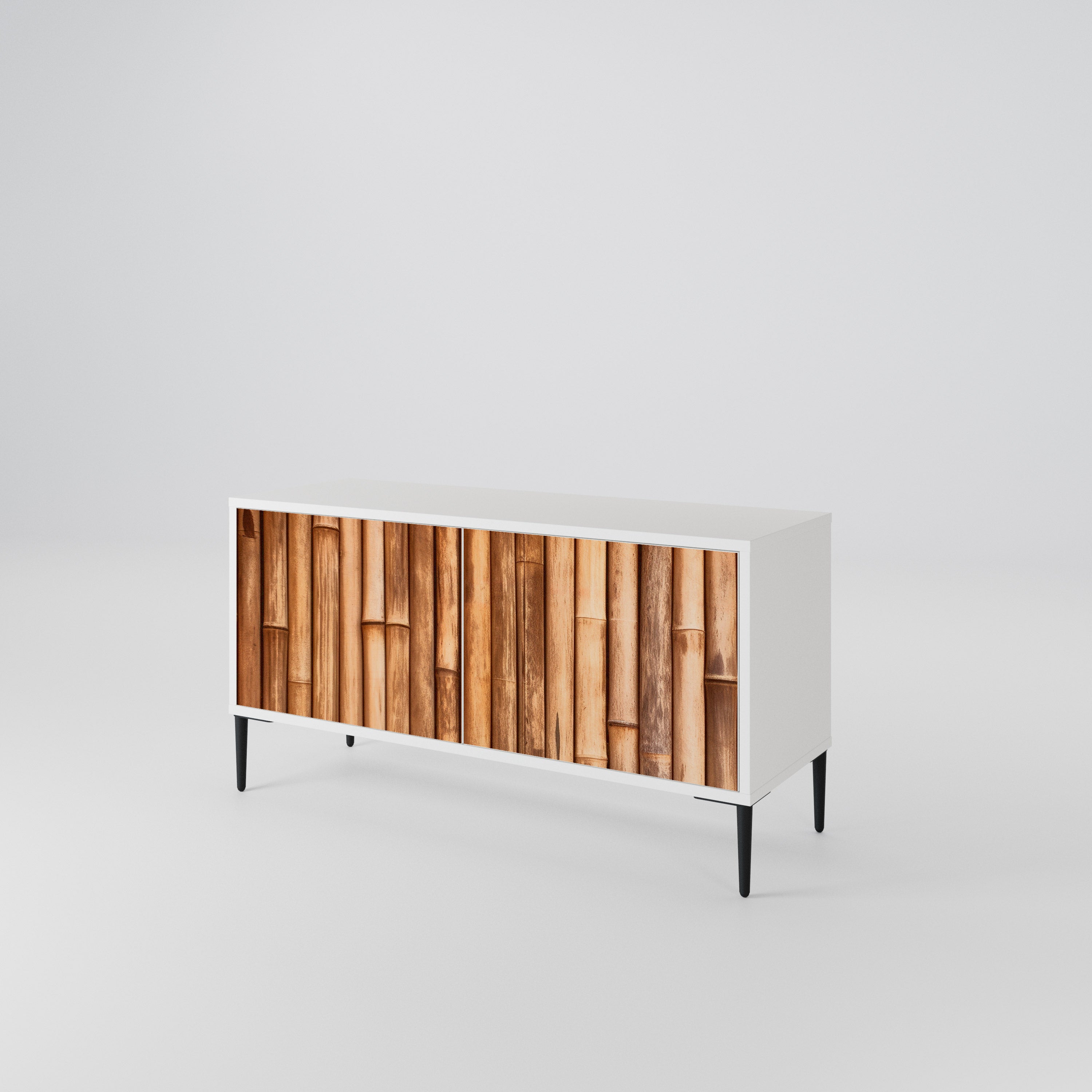 NATURAL WOOD Compact 2-Door TV Cabinet