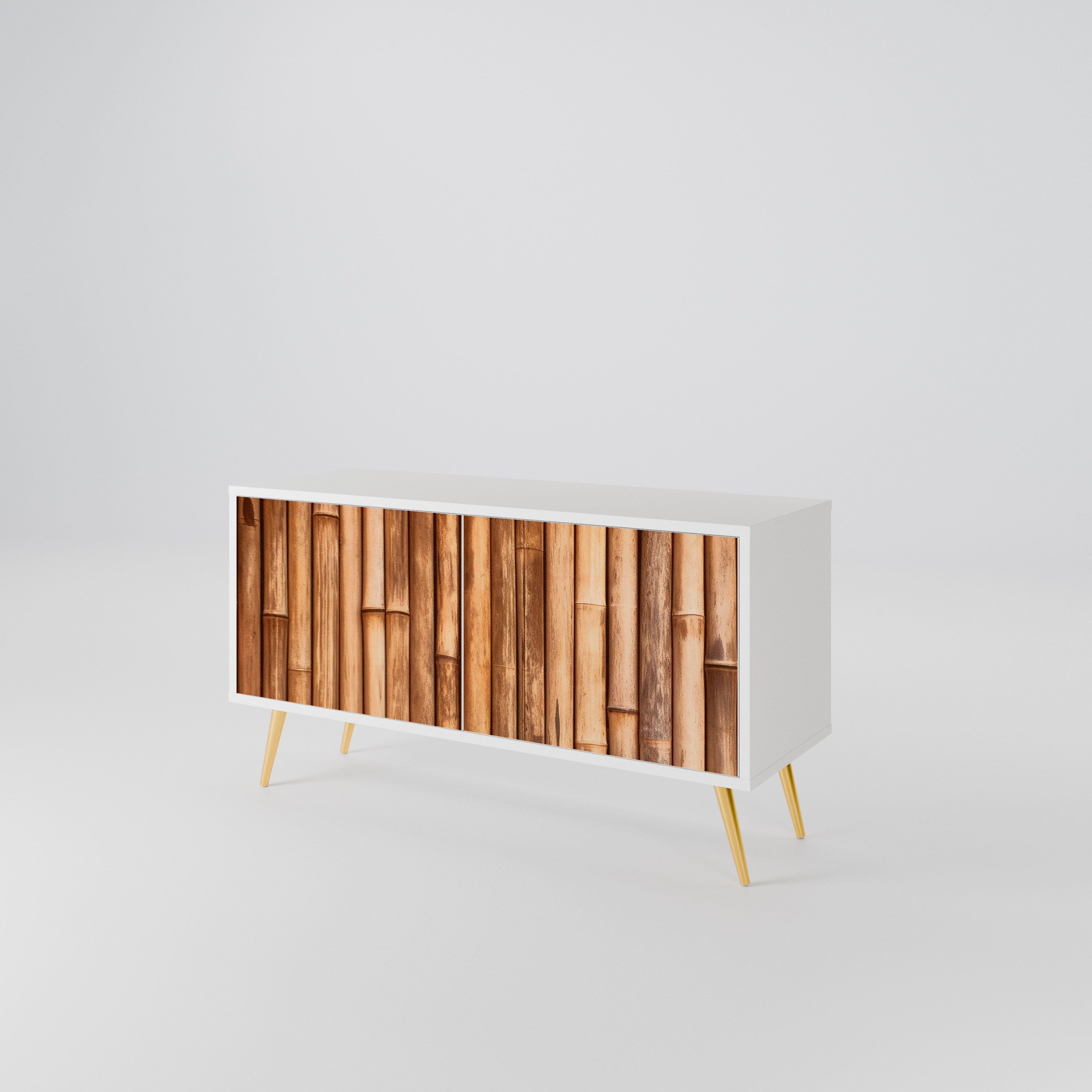NATURAL WOOD Compact 2-Door TV Cabinet