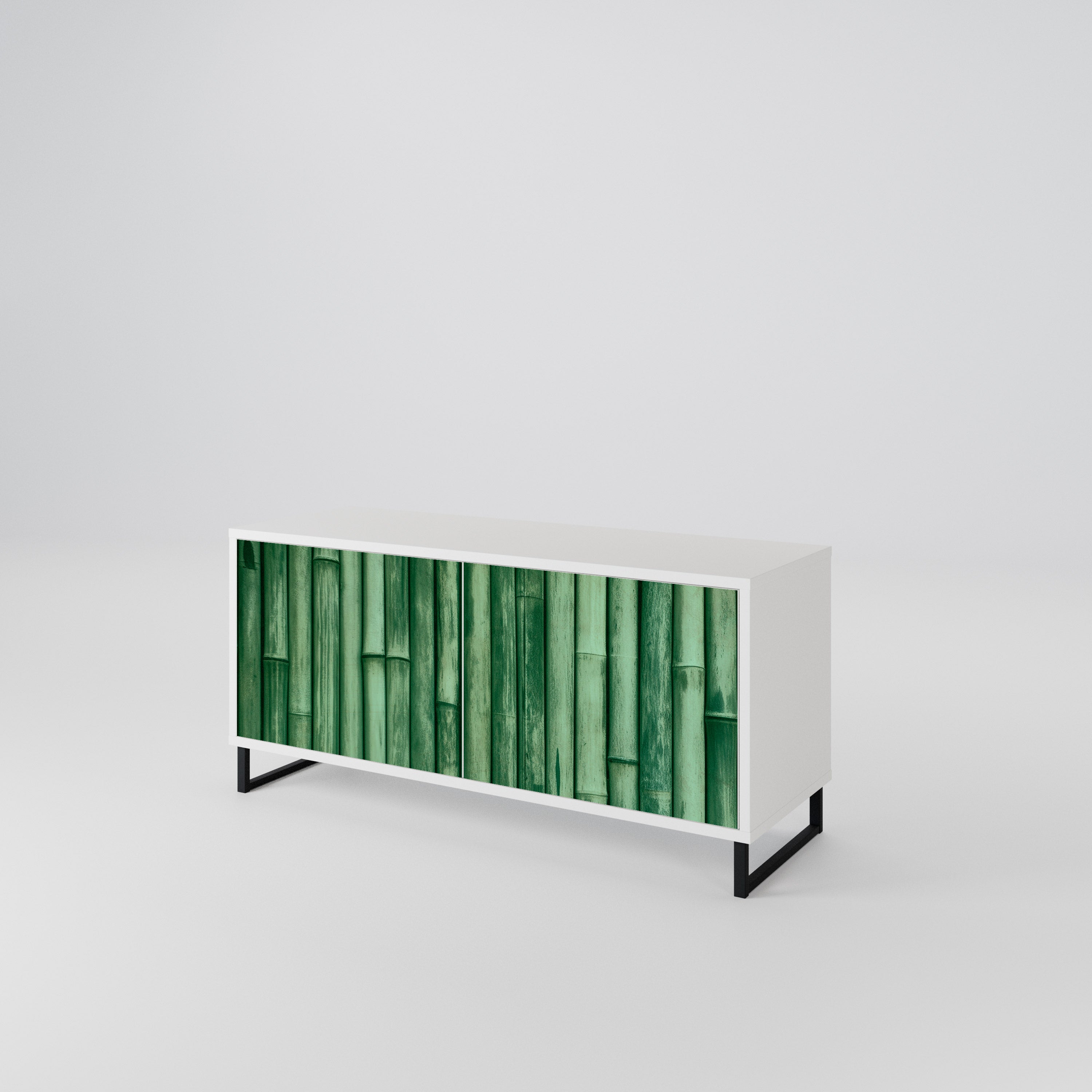 NATURAL GREEN Compact 2-Door TV Cabinet