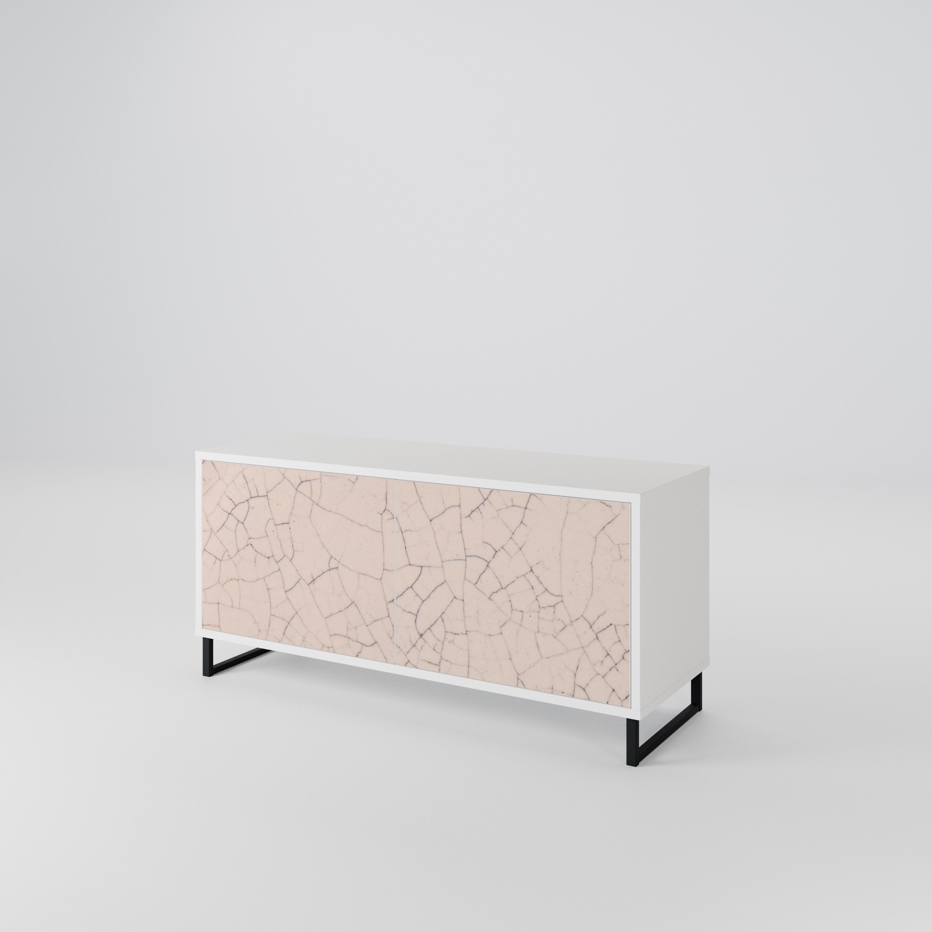 CERAMIC TEXTURE Compact 2-Door TV Cabinet