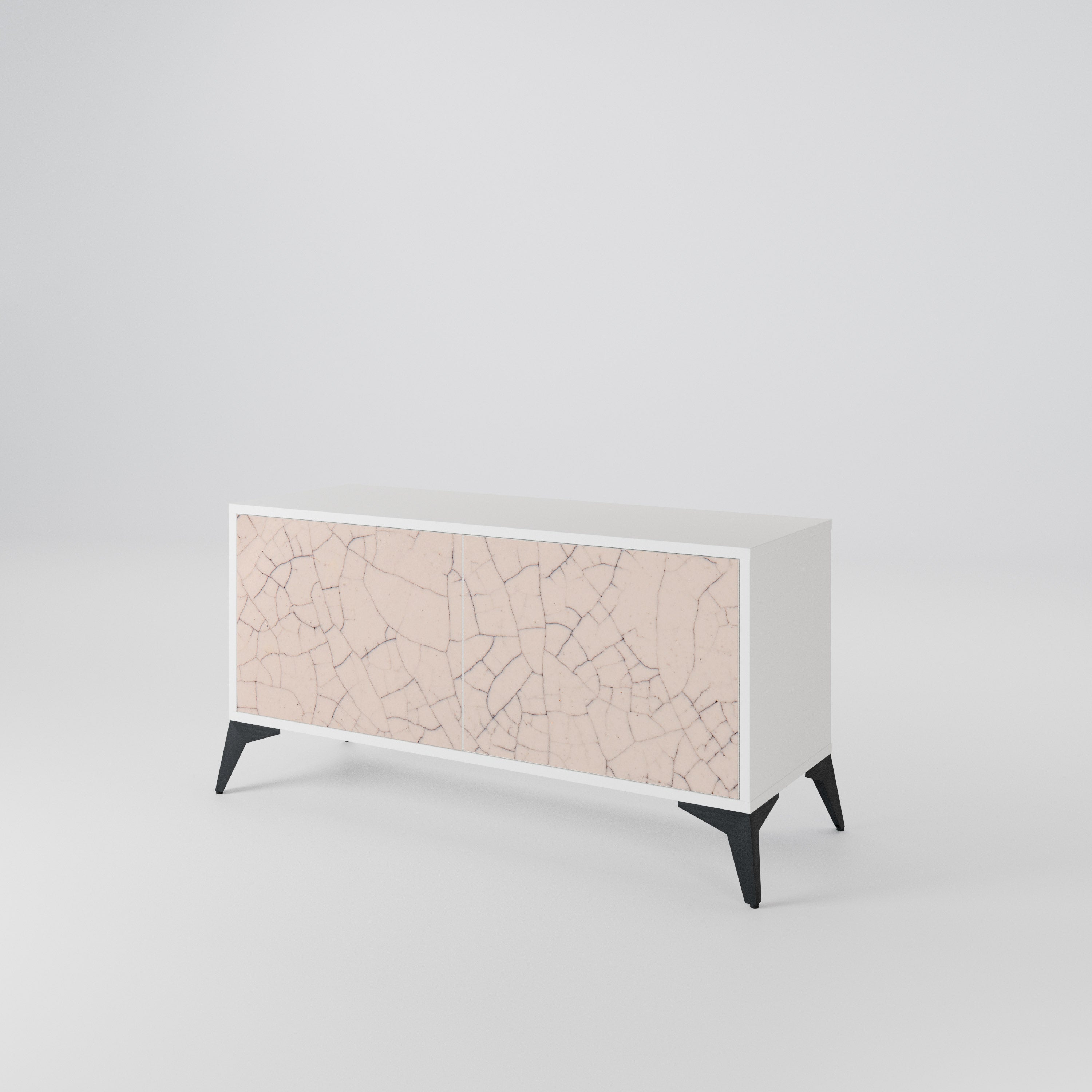 CERAMIC TEXTURE Compact 2-Door TV Cabinet