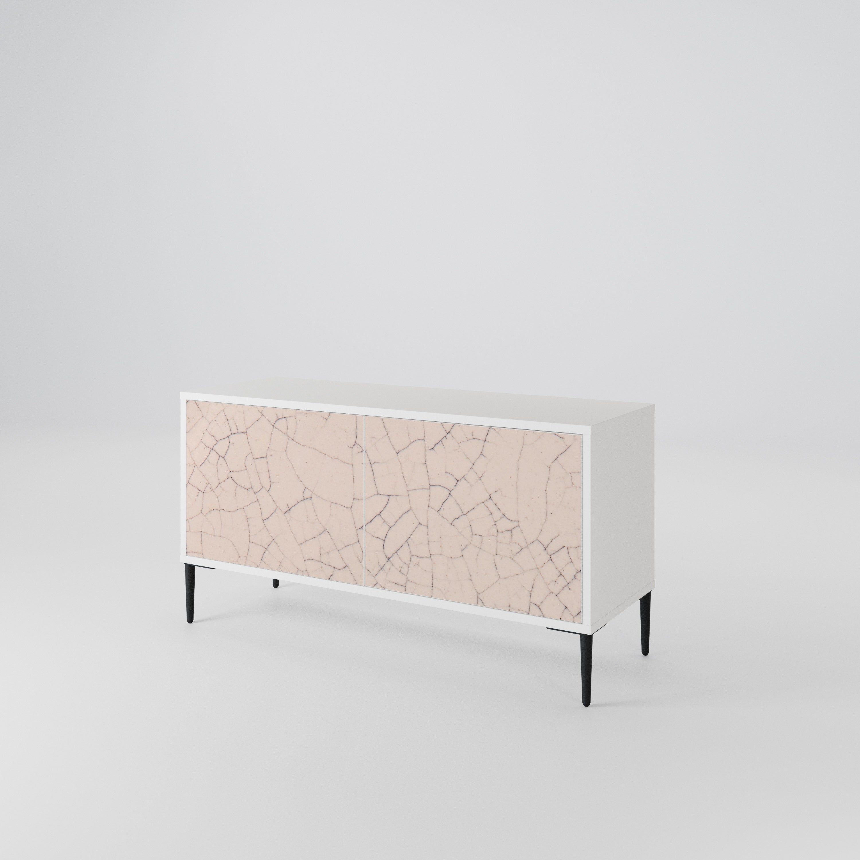 CERAMIC TEXTURE Compact 2-Door TV Cabinet