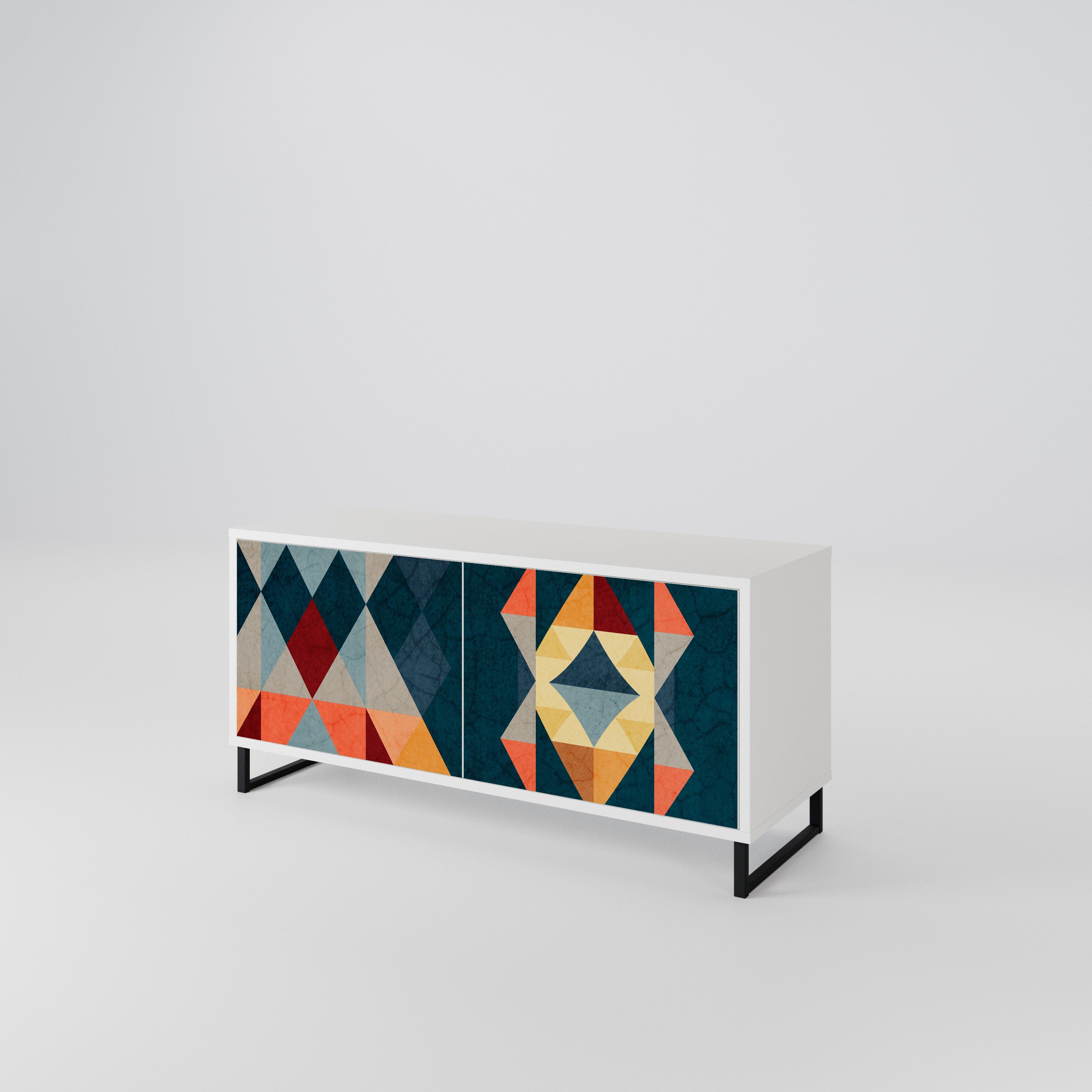 CRACKED ILLUSION Compact 2-Door TV Cabinet