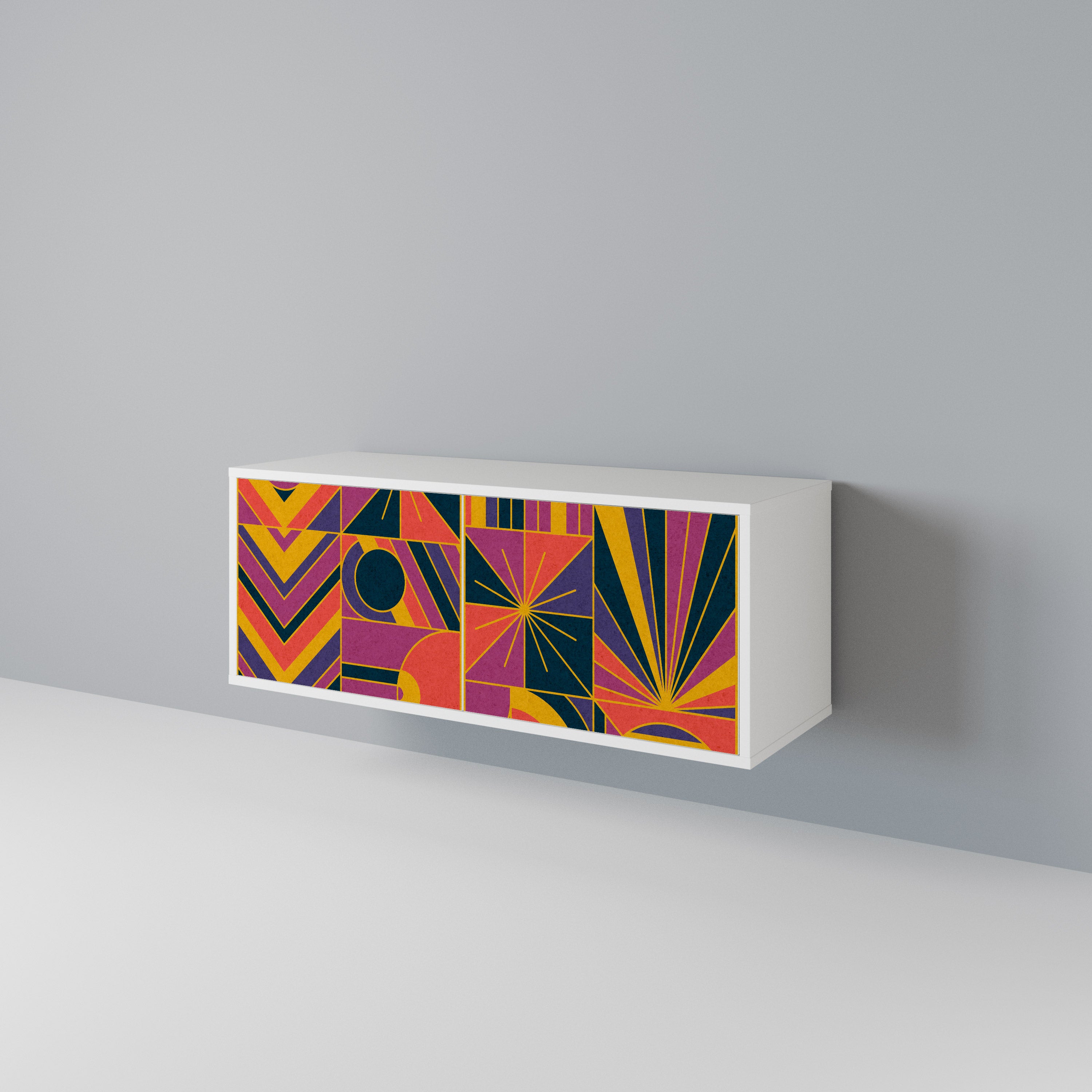 ELECTRIC PATTERNS Compact 2-Door TV Cabinet
