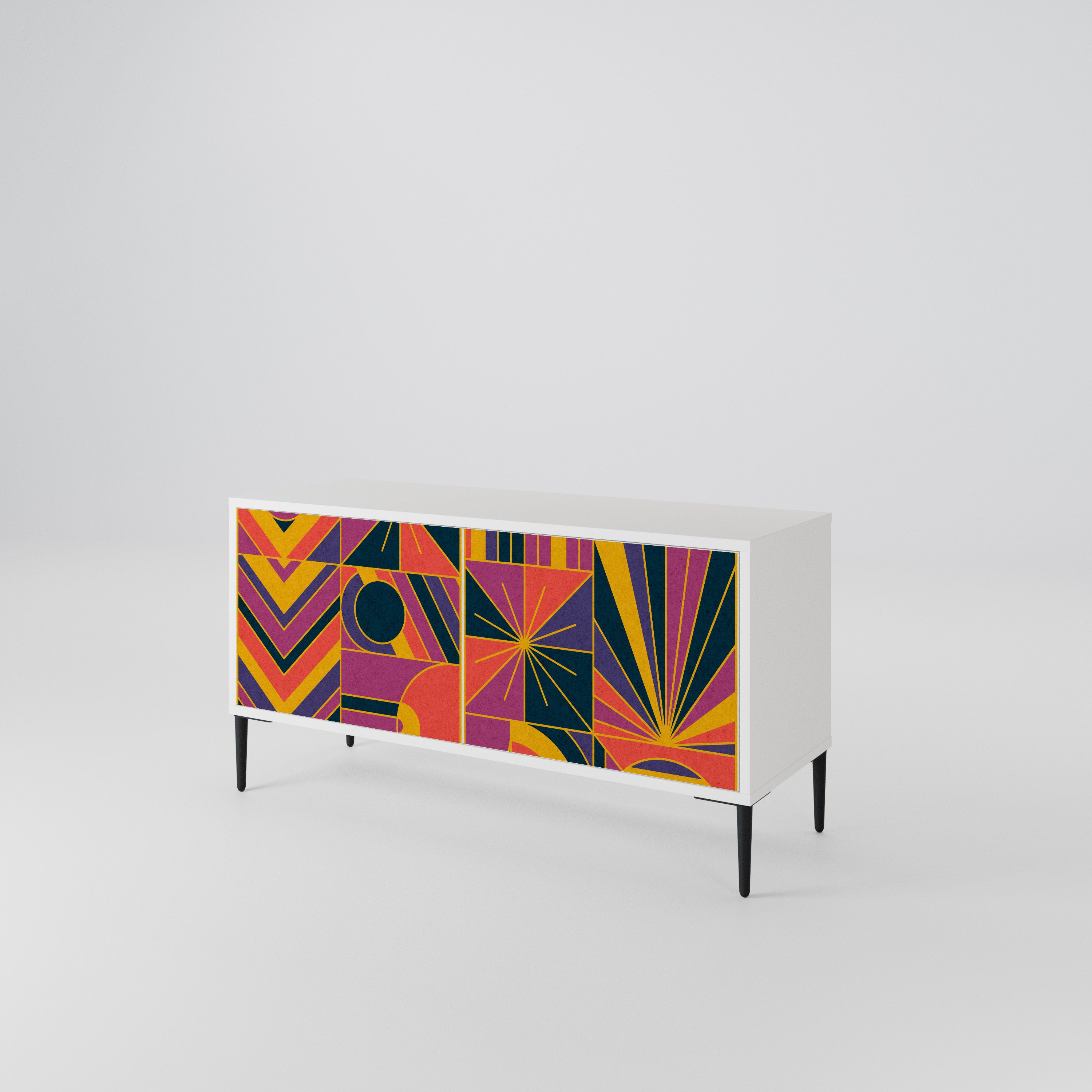 ELECTRIC PATTERNS Compact 2-Door TV Cabinet