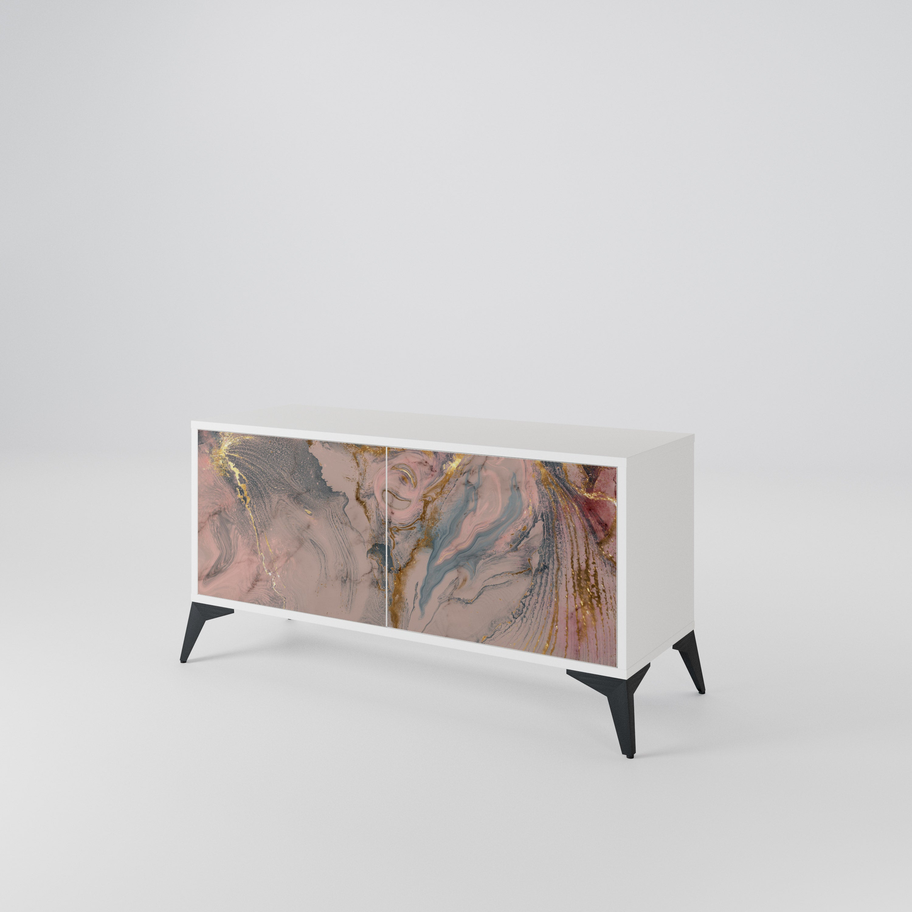 GILDED SWIRLS Compact 2-Door TV Cabinet