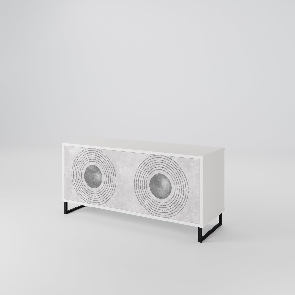 SOLID CIRCLES Compact 2-Door TV Cabinet