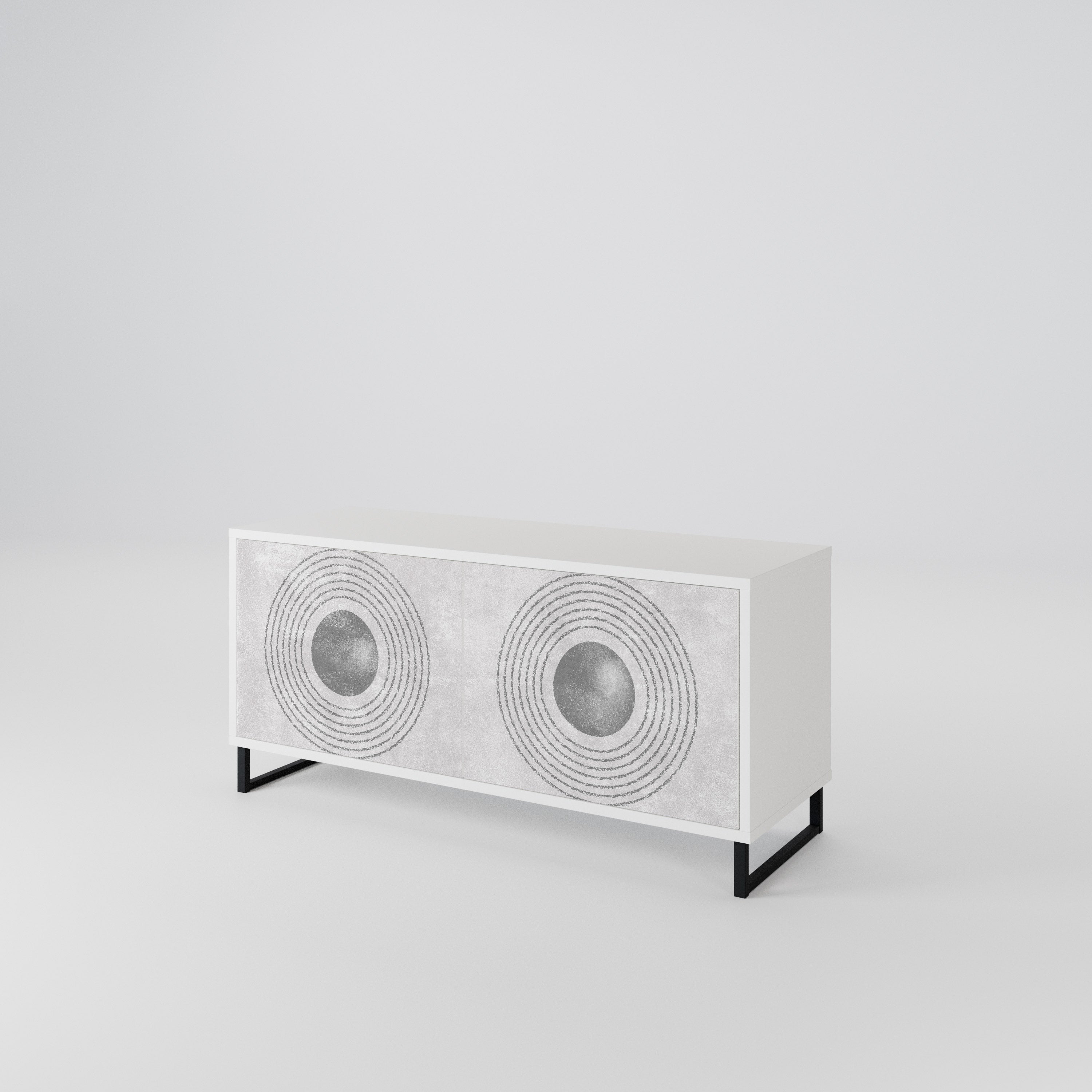 SOLID CIRCLES Compact 2-Door TV Cabinet