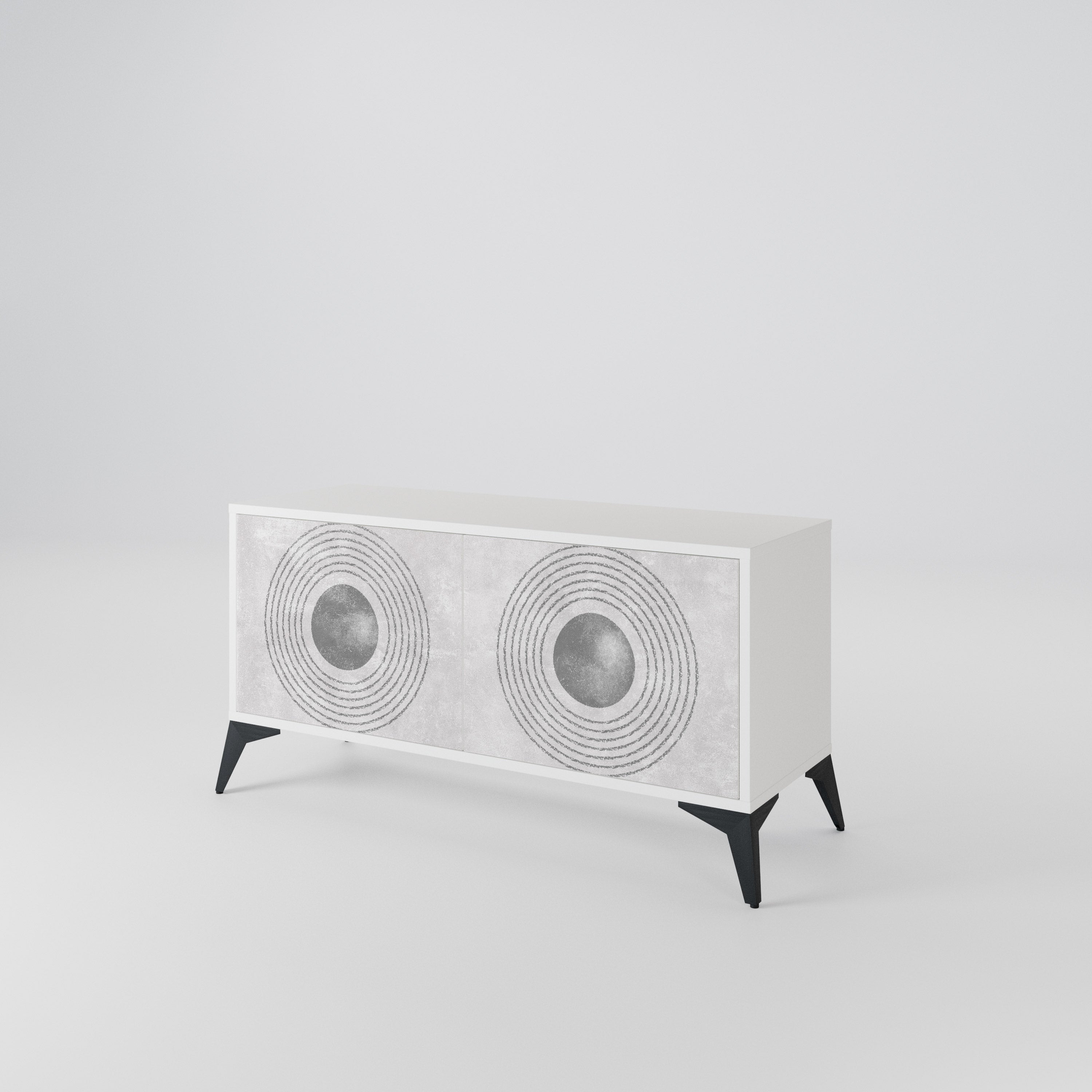 SOLID CIRCLES Compact 2-Door TV Cabinet