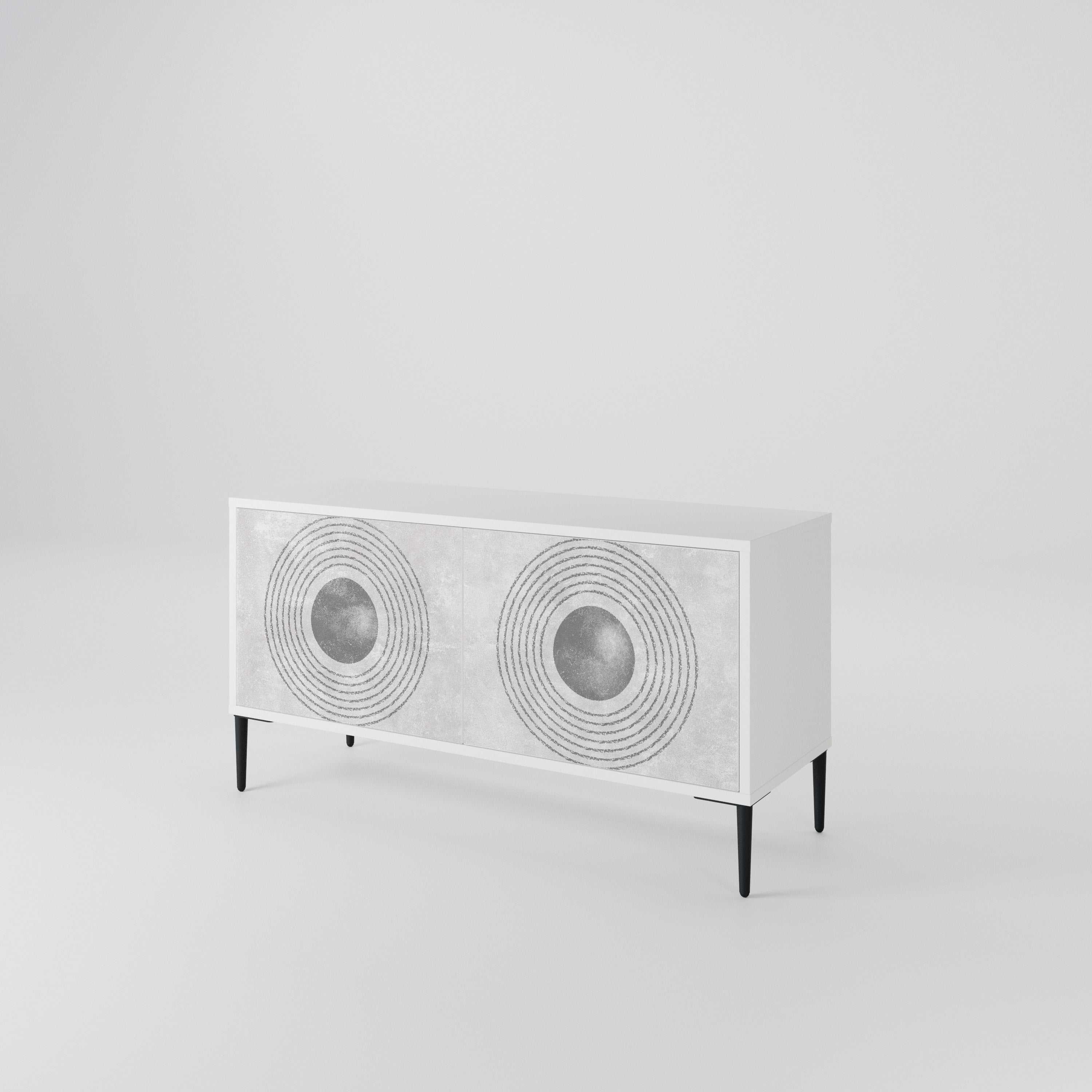 SOLID CIRCLES Compact 2-Door TV Cabinet