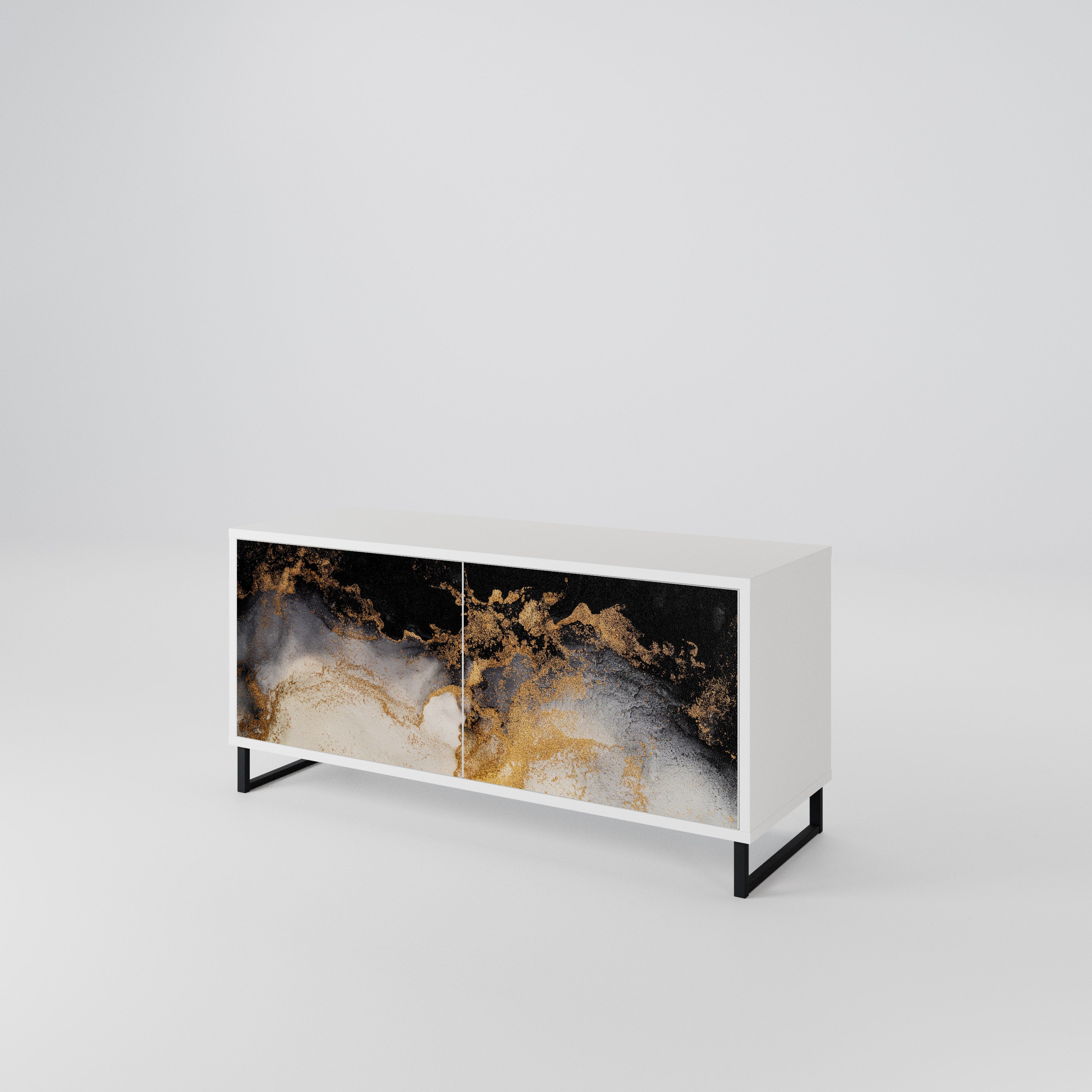 MARBLE OF TOMMORROW Compact 2-Door TV Cabinet