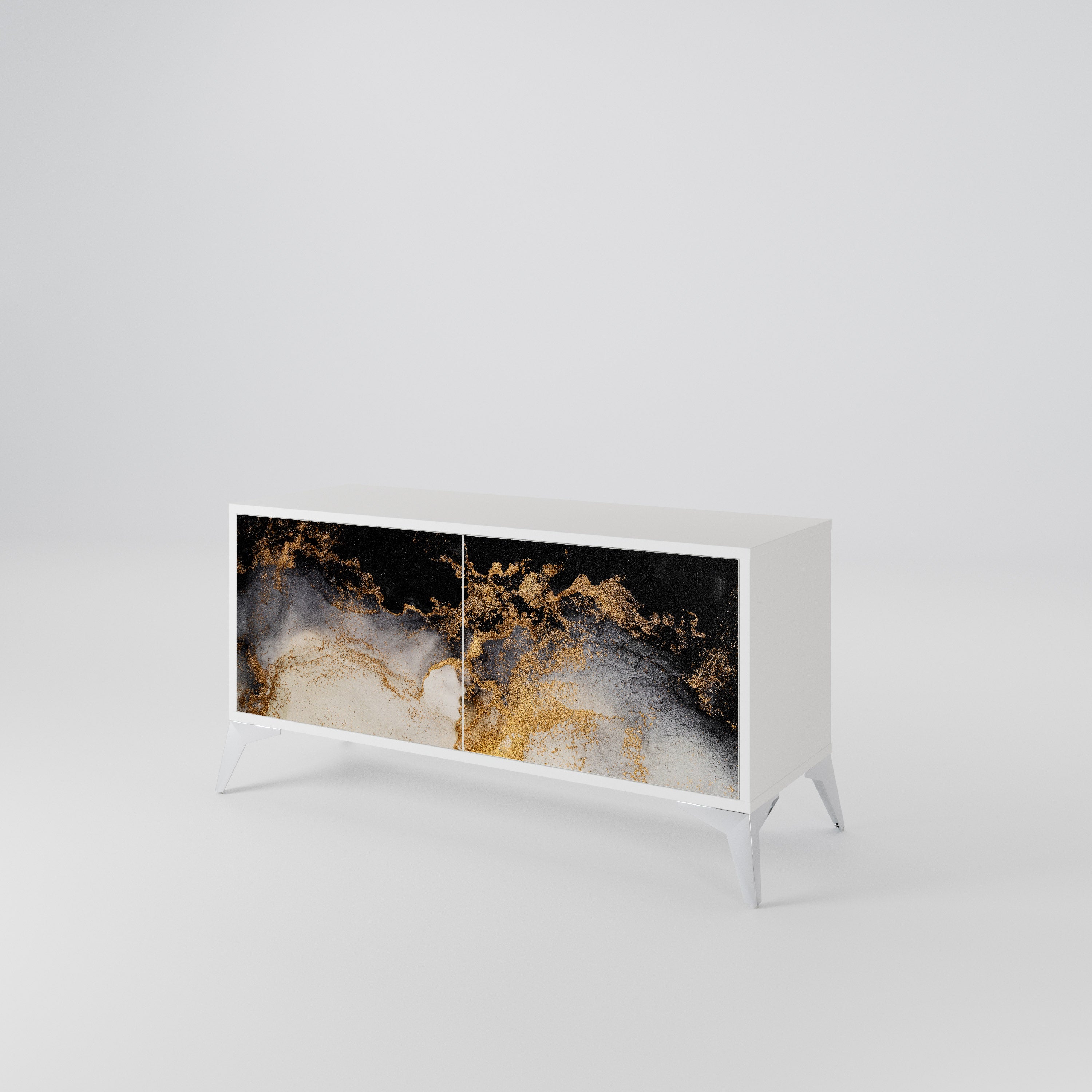 MARBLE OF TOMMORROW Compact 2-Door TV Cabinet