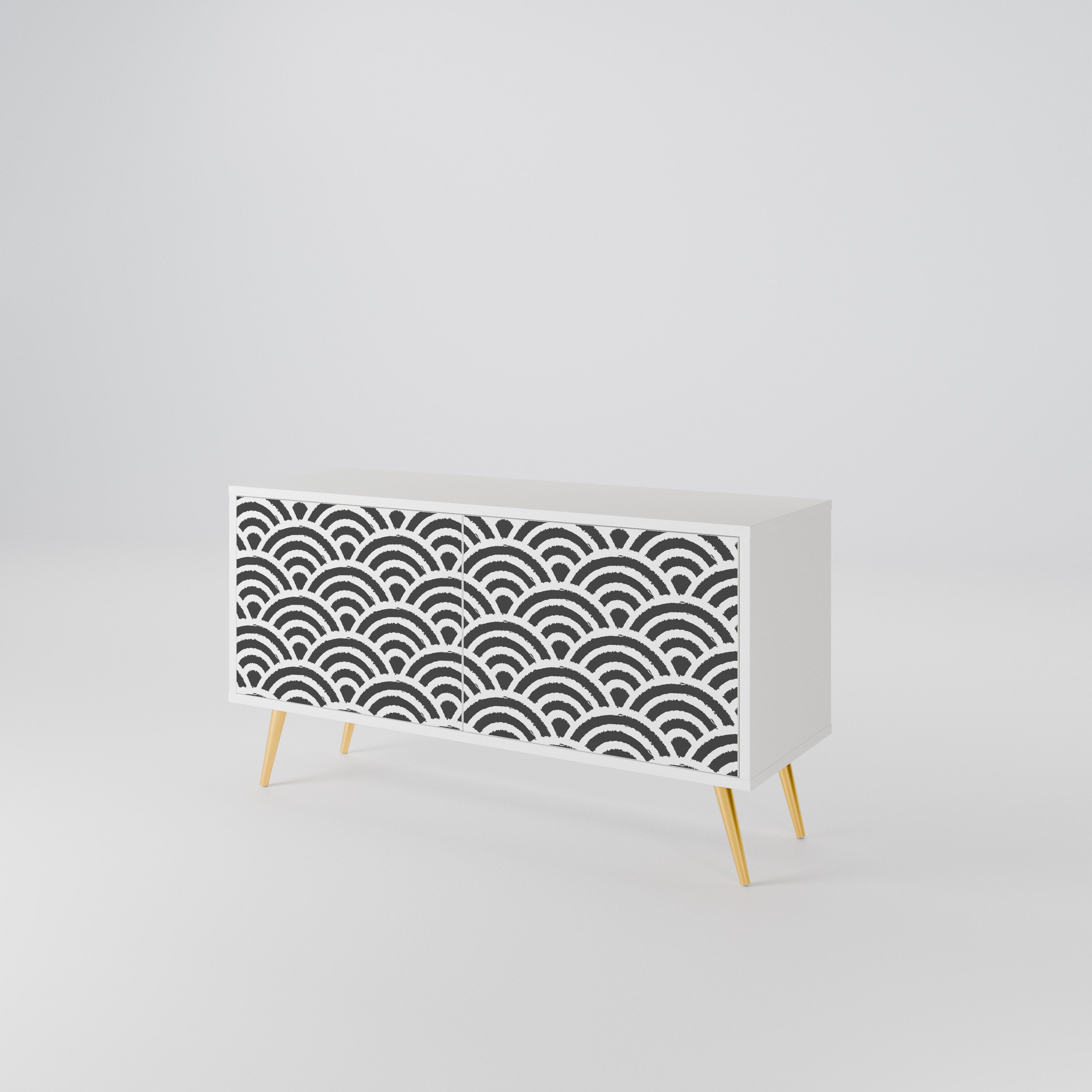 GLOOMY HOST Compact 2-Door TV Cabinet