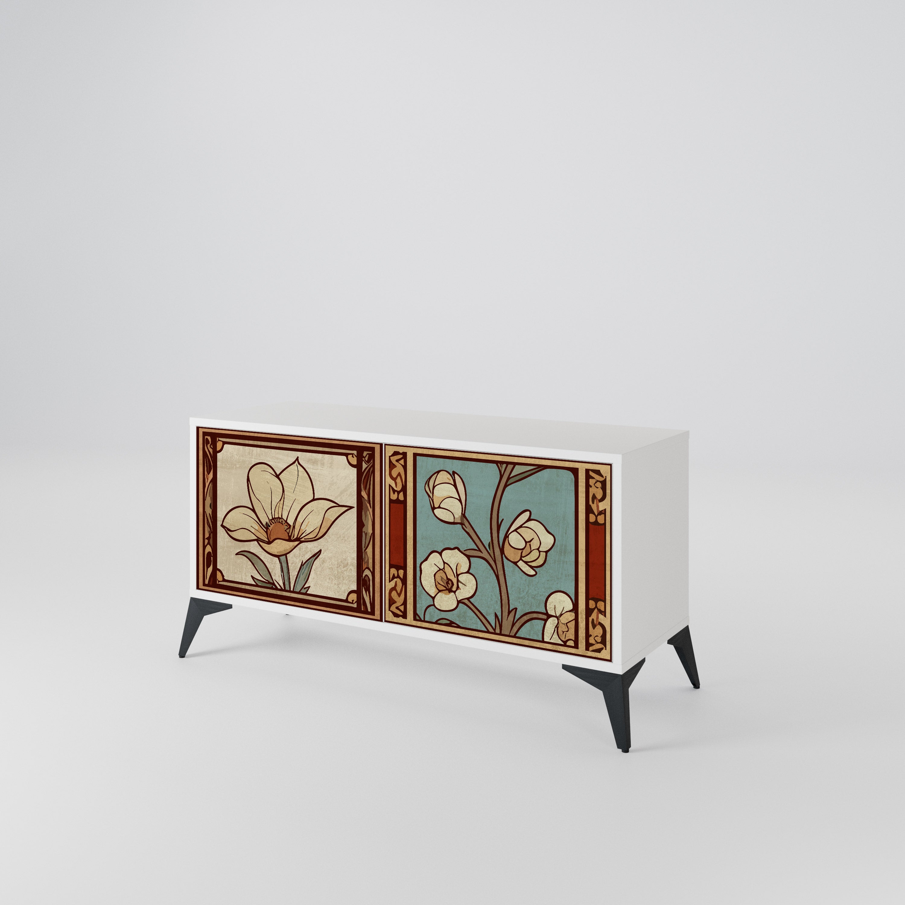 TIMELESS FLORA Compact 2-Door TV Cabinet