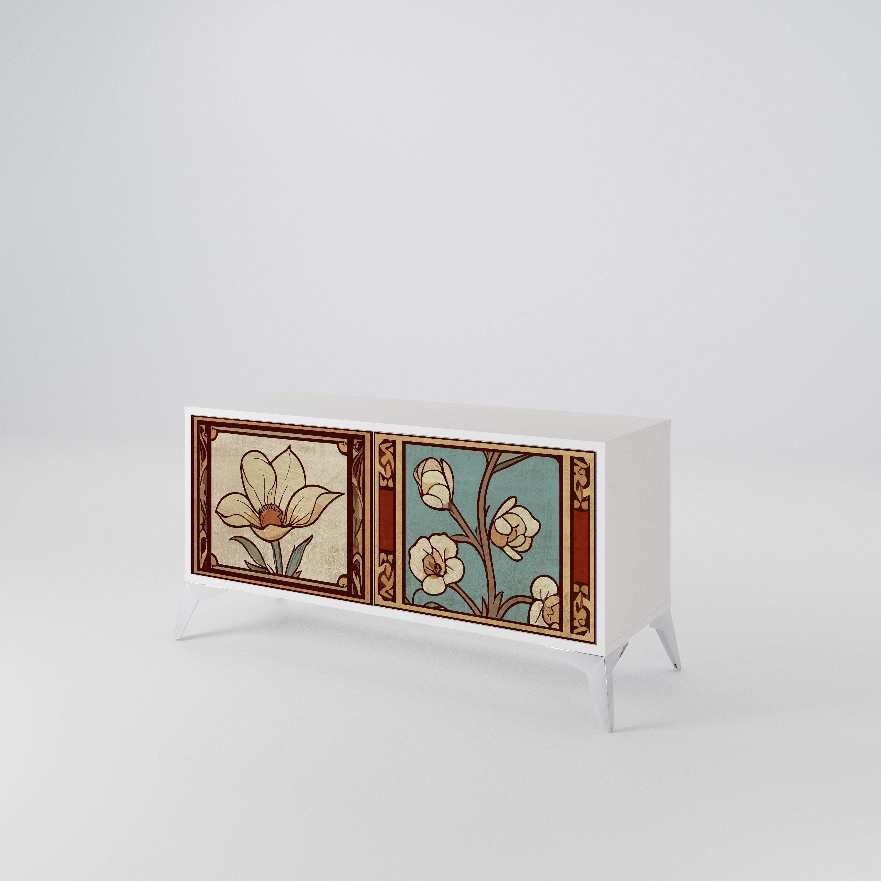 TIMELESS FLORA Compact 2-Door TV Cabinet