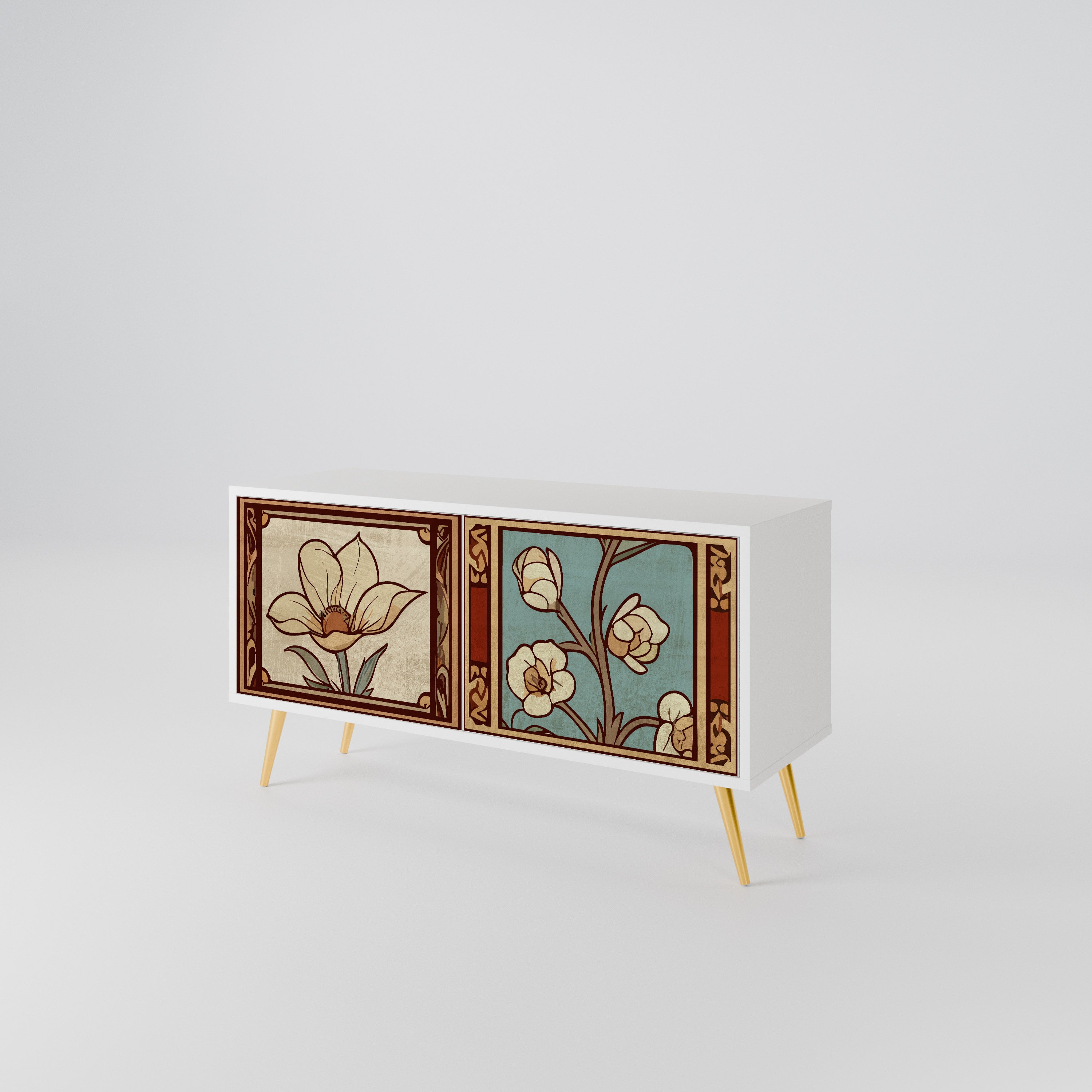 TIMELESS FLORA Compact 2-Door TV Cabinet