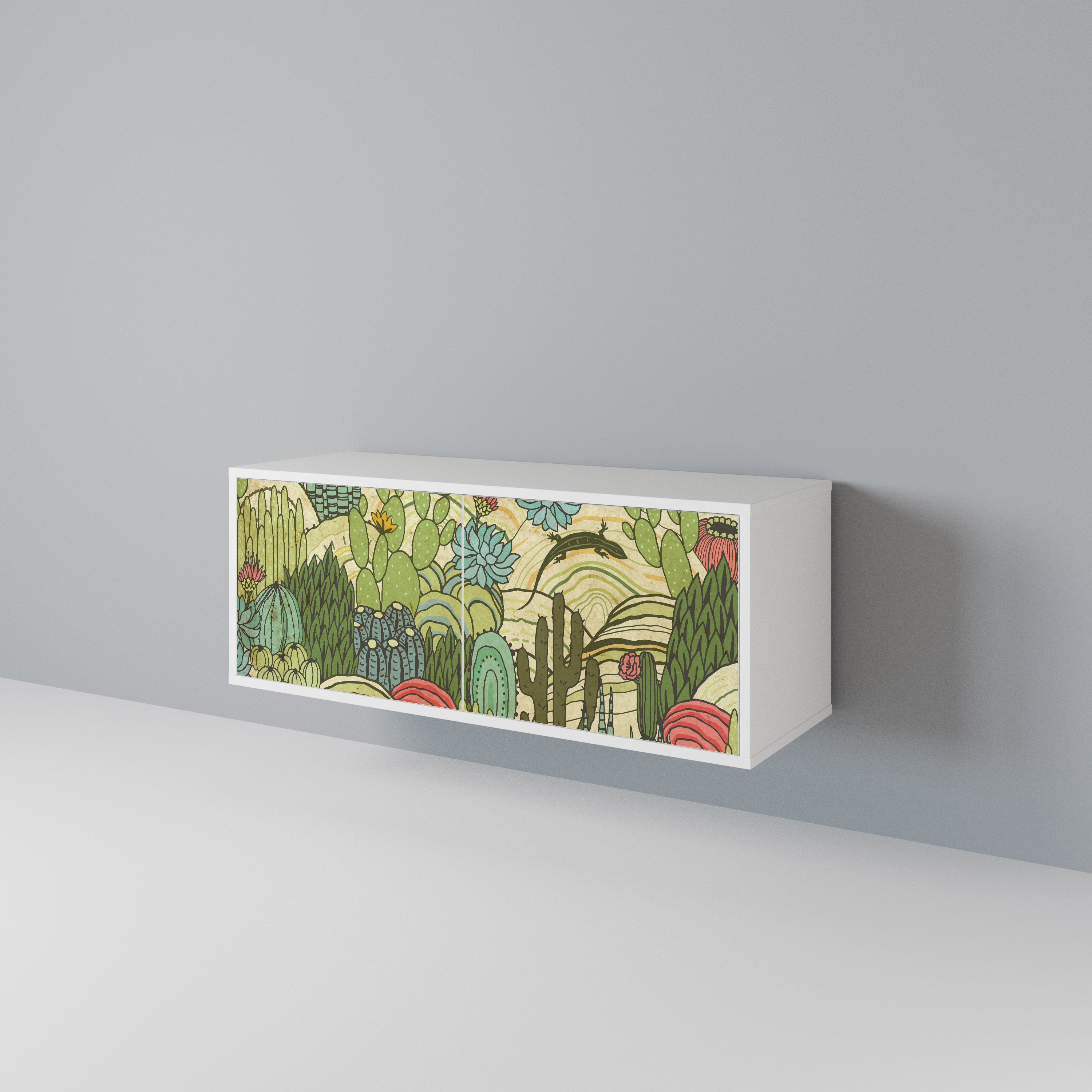 SUCCULENTS KALEIDOSCOPE Compact 2-Door TV Cabinet