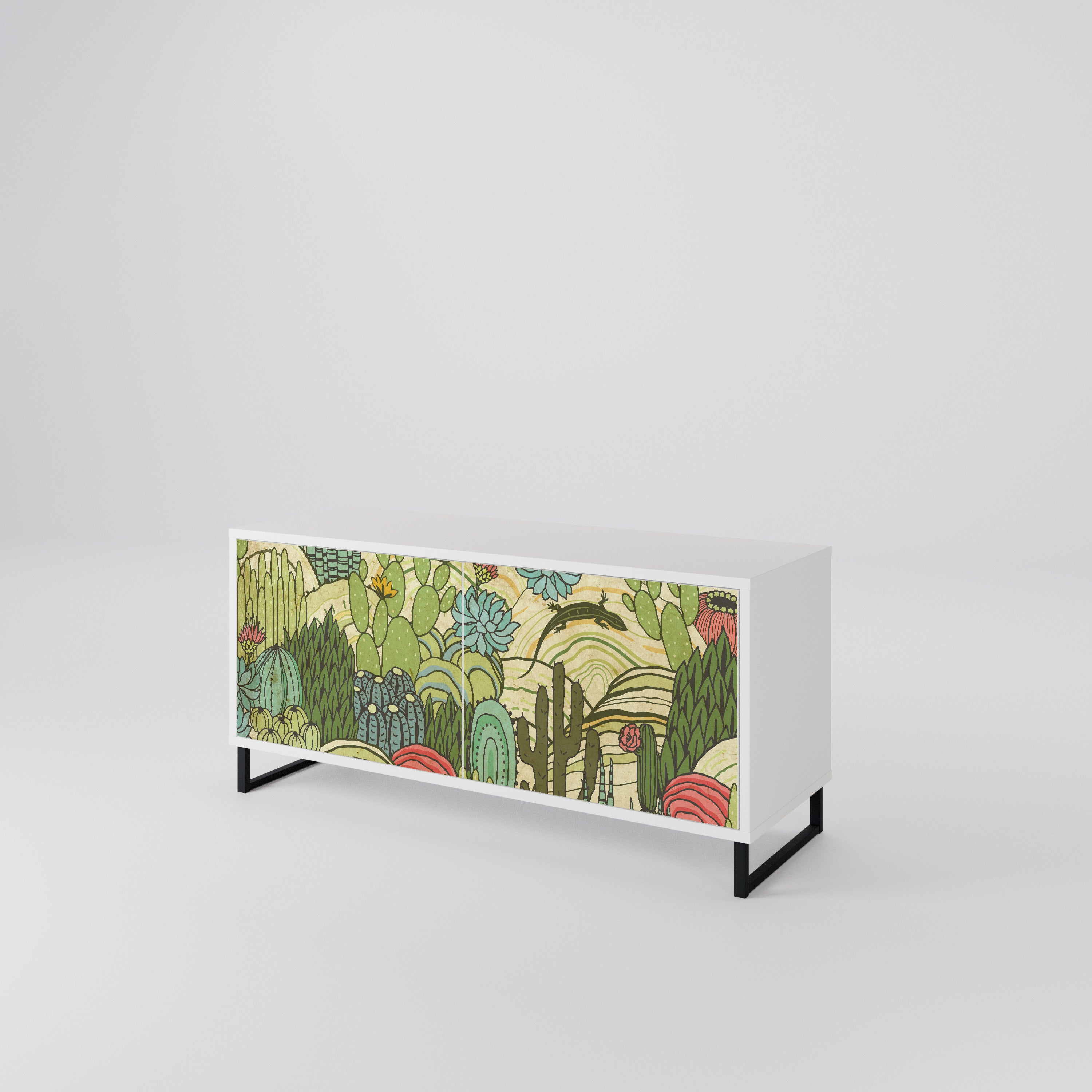 SUCCULENTS KALEIDOSCOPE Compact 2-Door TV Cabinet