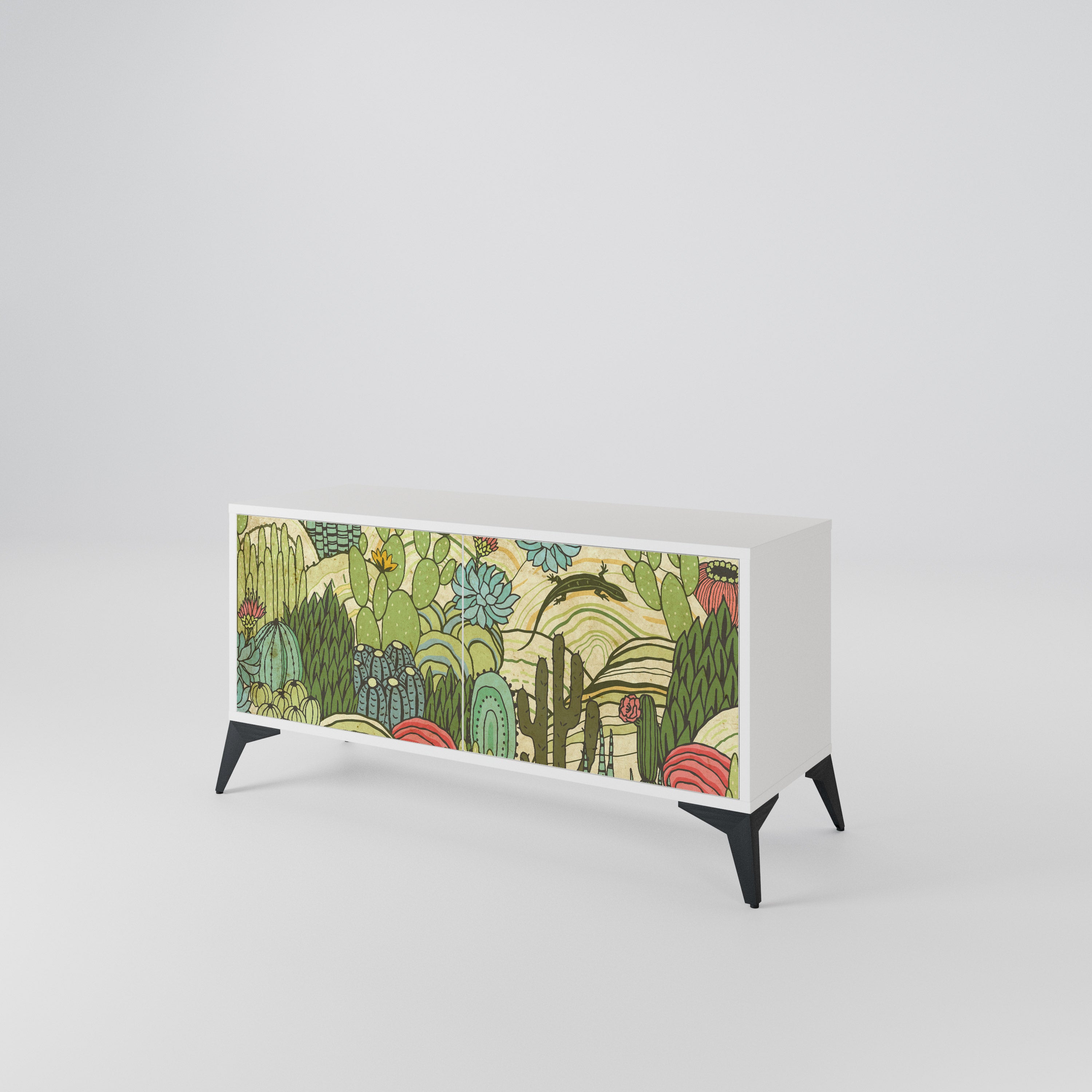 SUCCULENTS KALEIDOSCOPE Compact 2-Door TV Cabinet