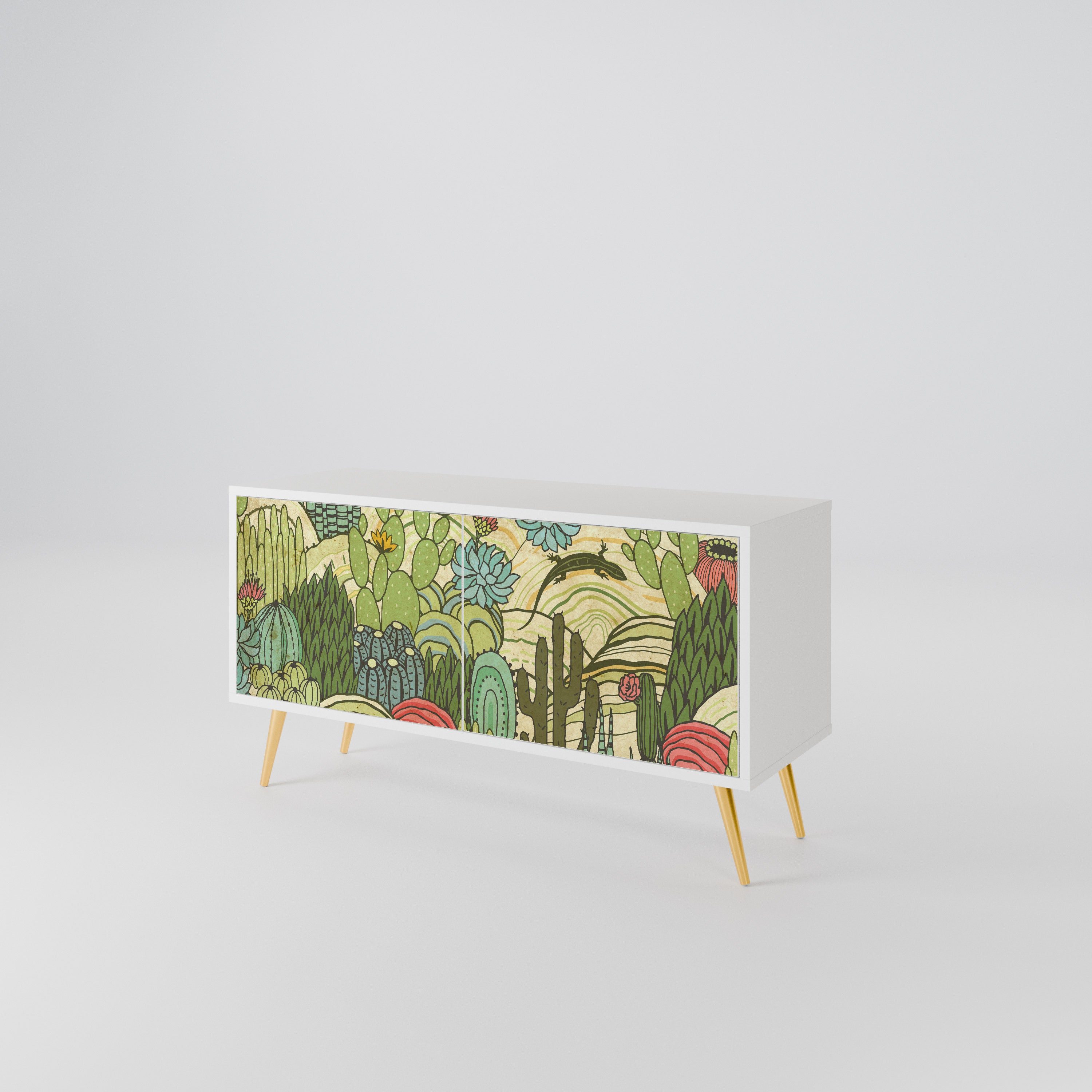 SUCCULENTS KALEIDOSCOPE Compact 2-Door TV Cabinet