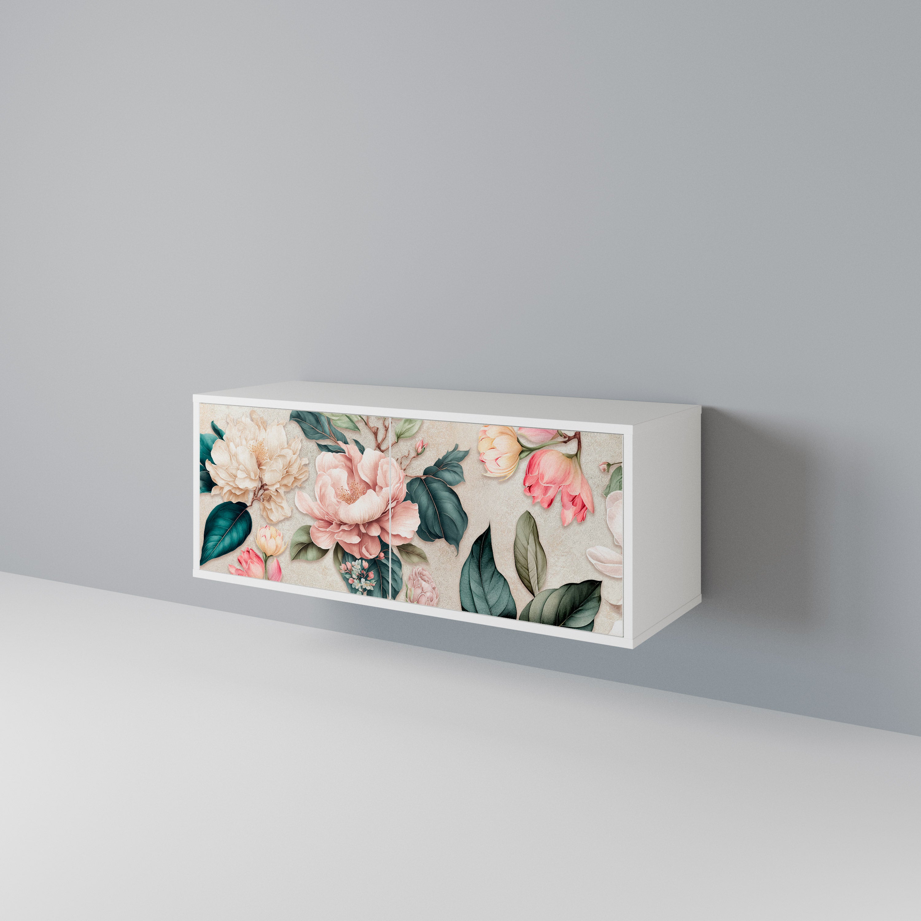 FLORAL GRACE Compact 2-Door TV Cabinet