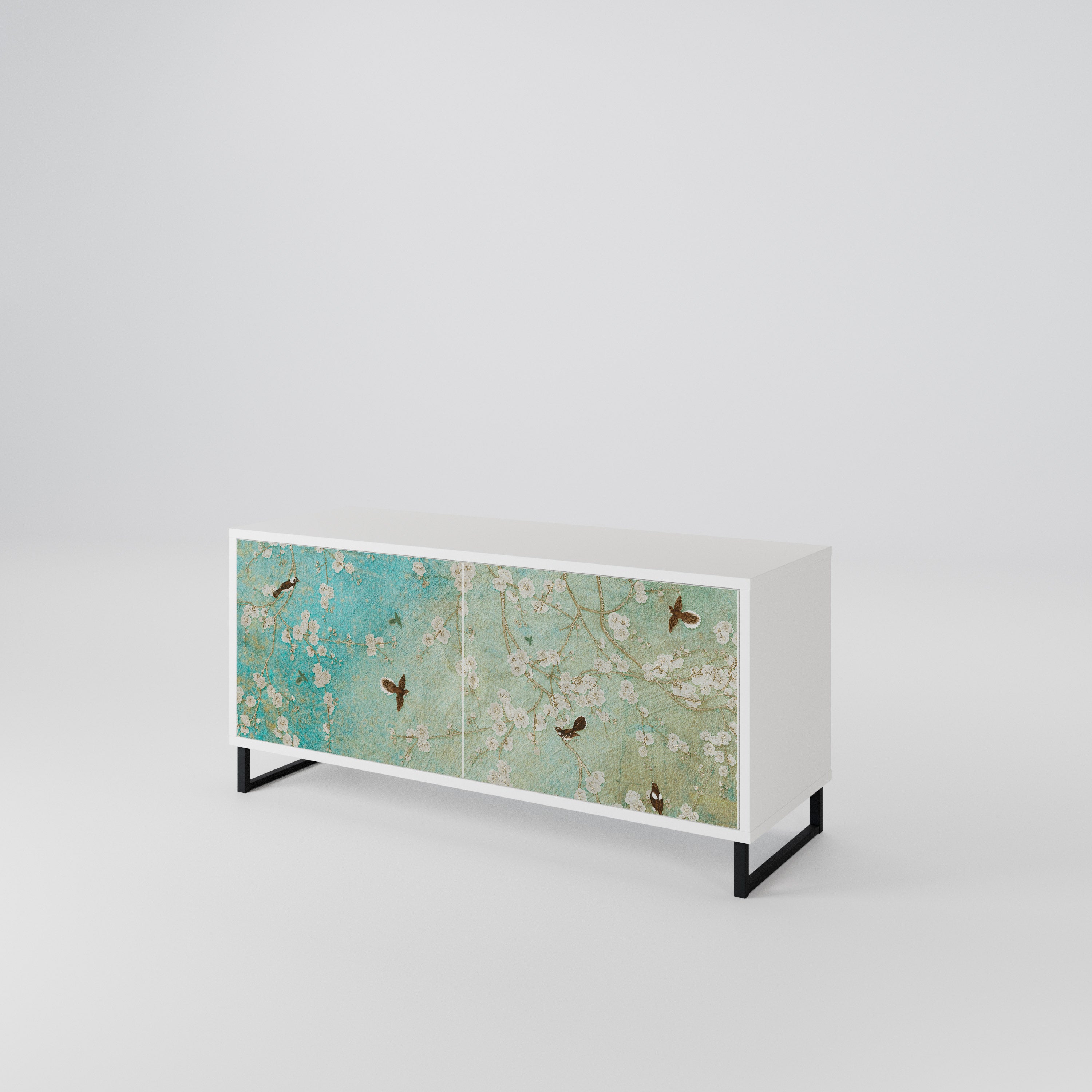 BLOOMING CHARM Compact 2-Door TV Cabinet