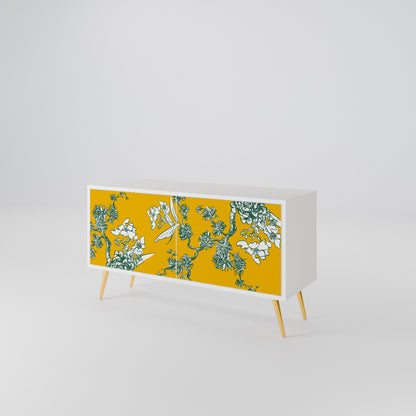 YELLOW CHINOISERIE Compact 2-Door TV Cabinet