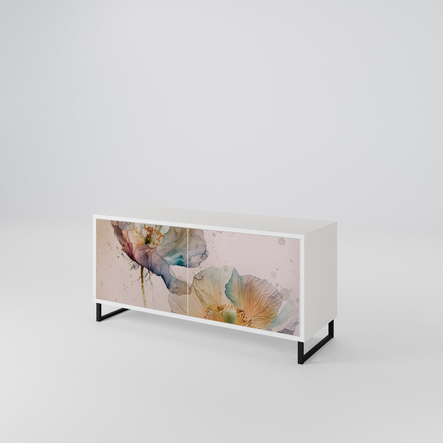 SOFTEN POPPY Compact 2-Door TV Cabinet