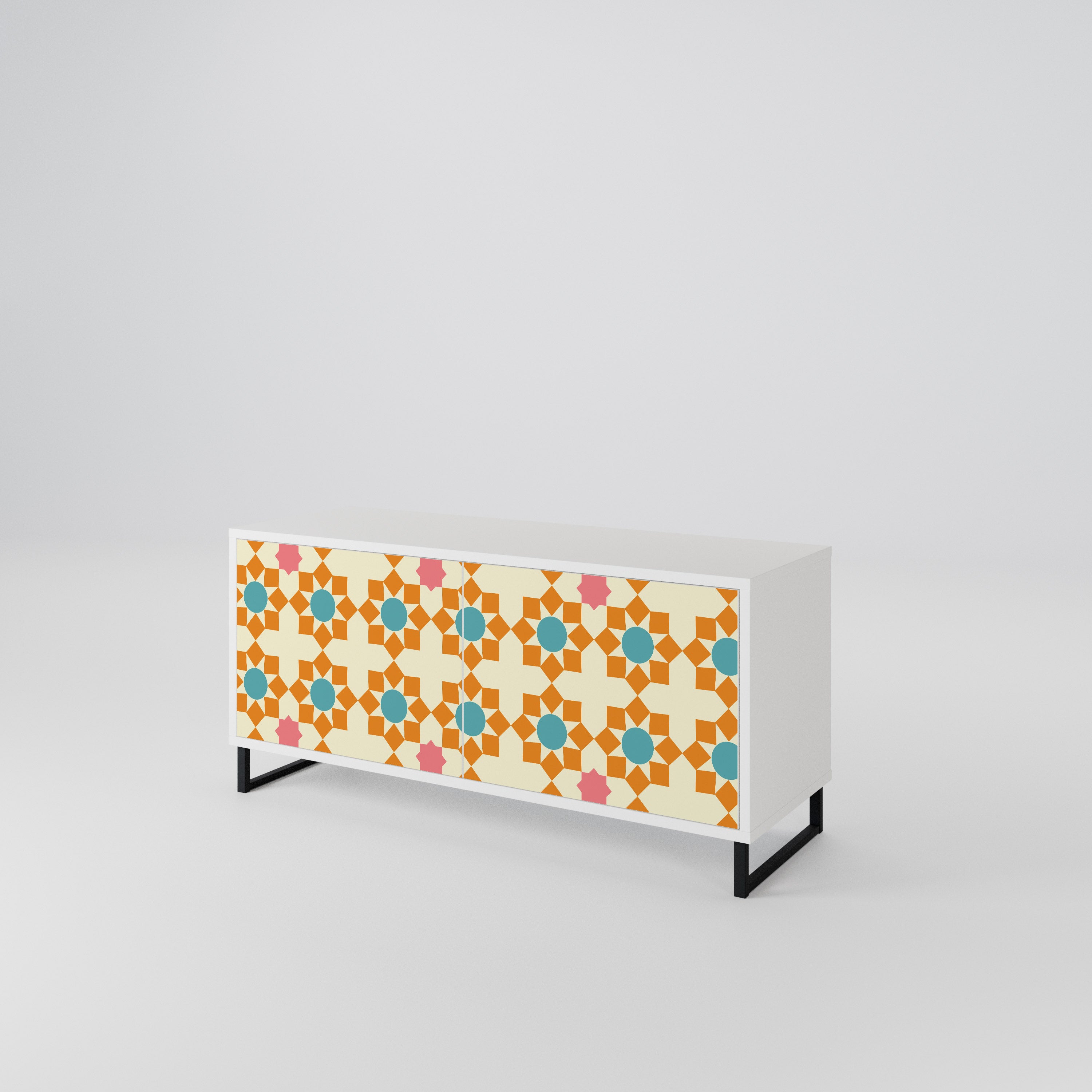 FLORAL DECOR Compact 2-Door TV Cabinet