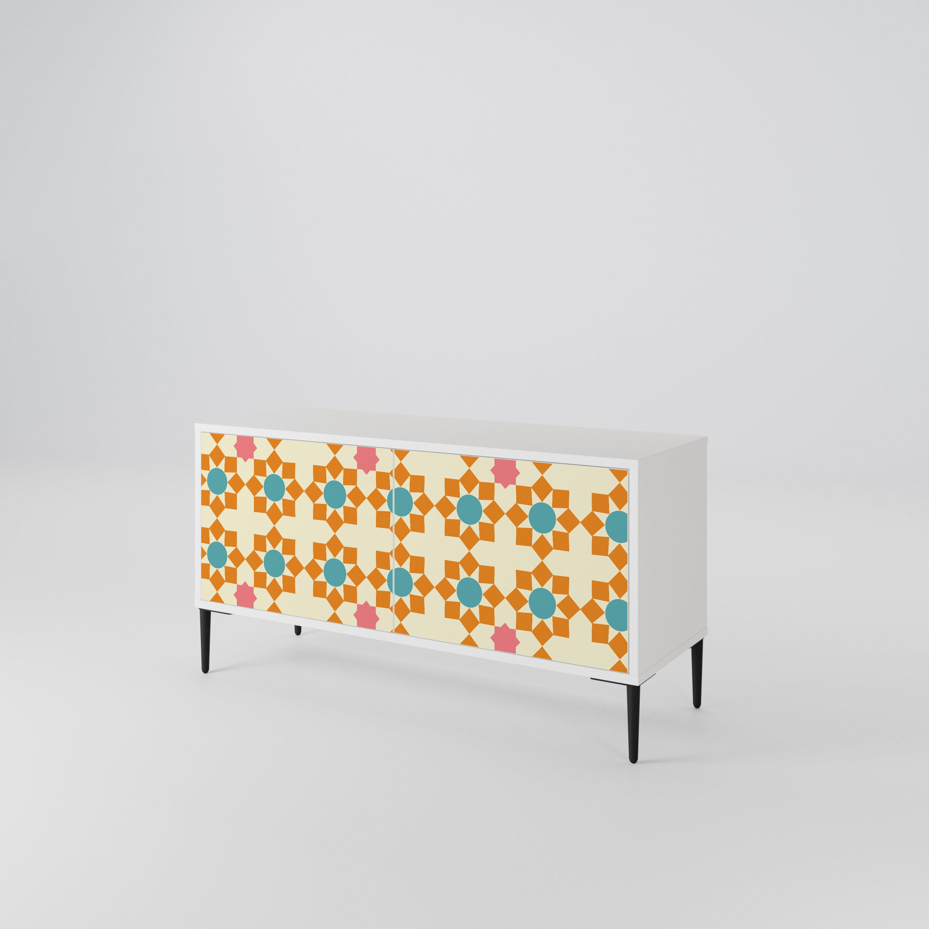 FLORAL DECOR Compact 2-Door TV Cabinet