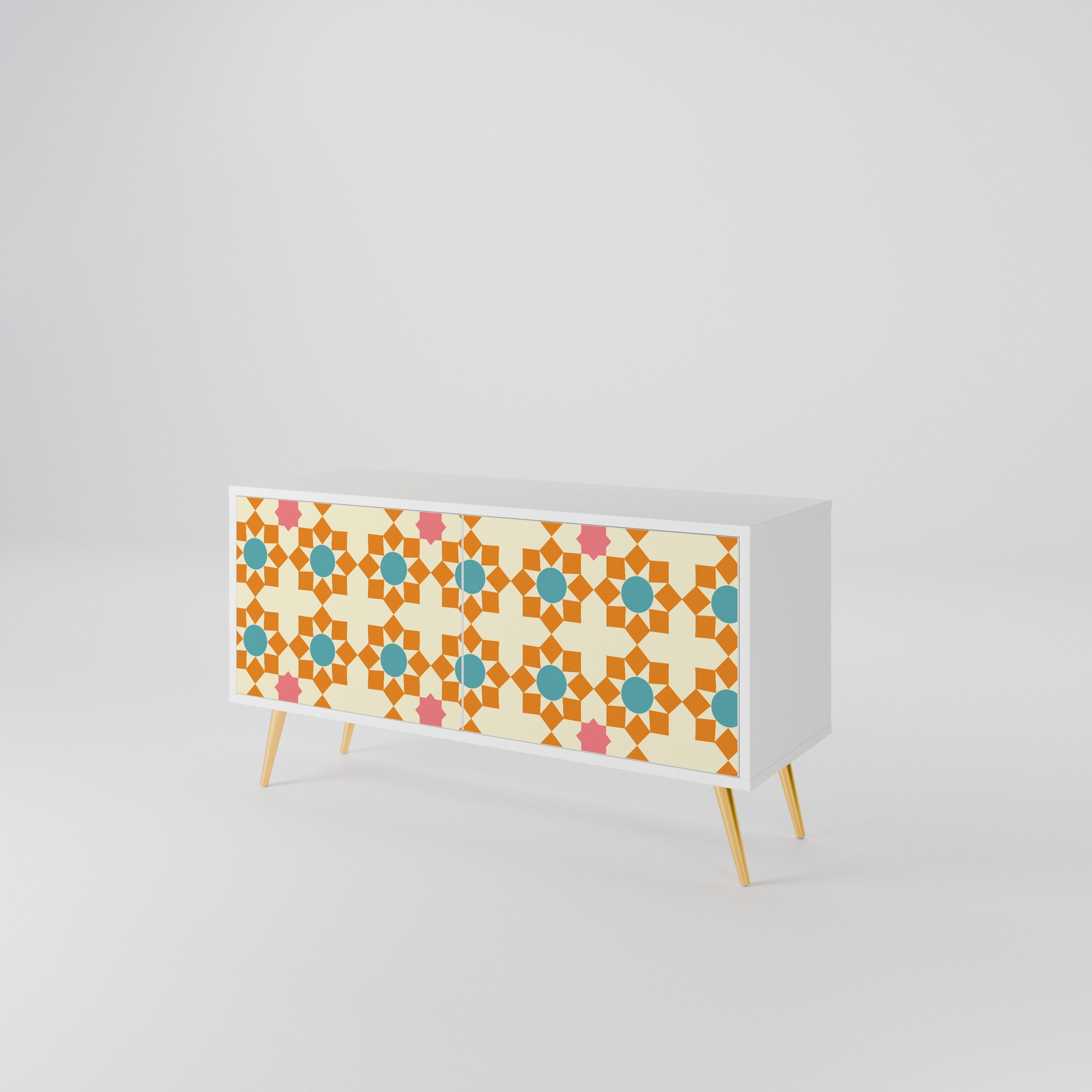 FLORAL DECOR Compact 2-Door TV Cabinet