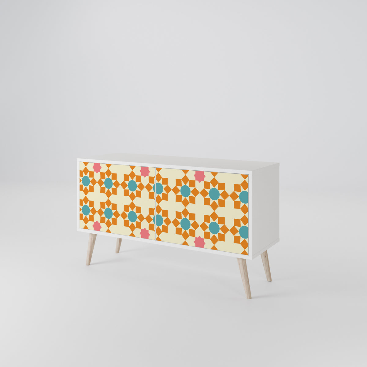 FLORAL DECOR Compact 2-Door TV Cabinet