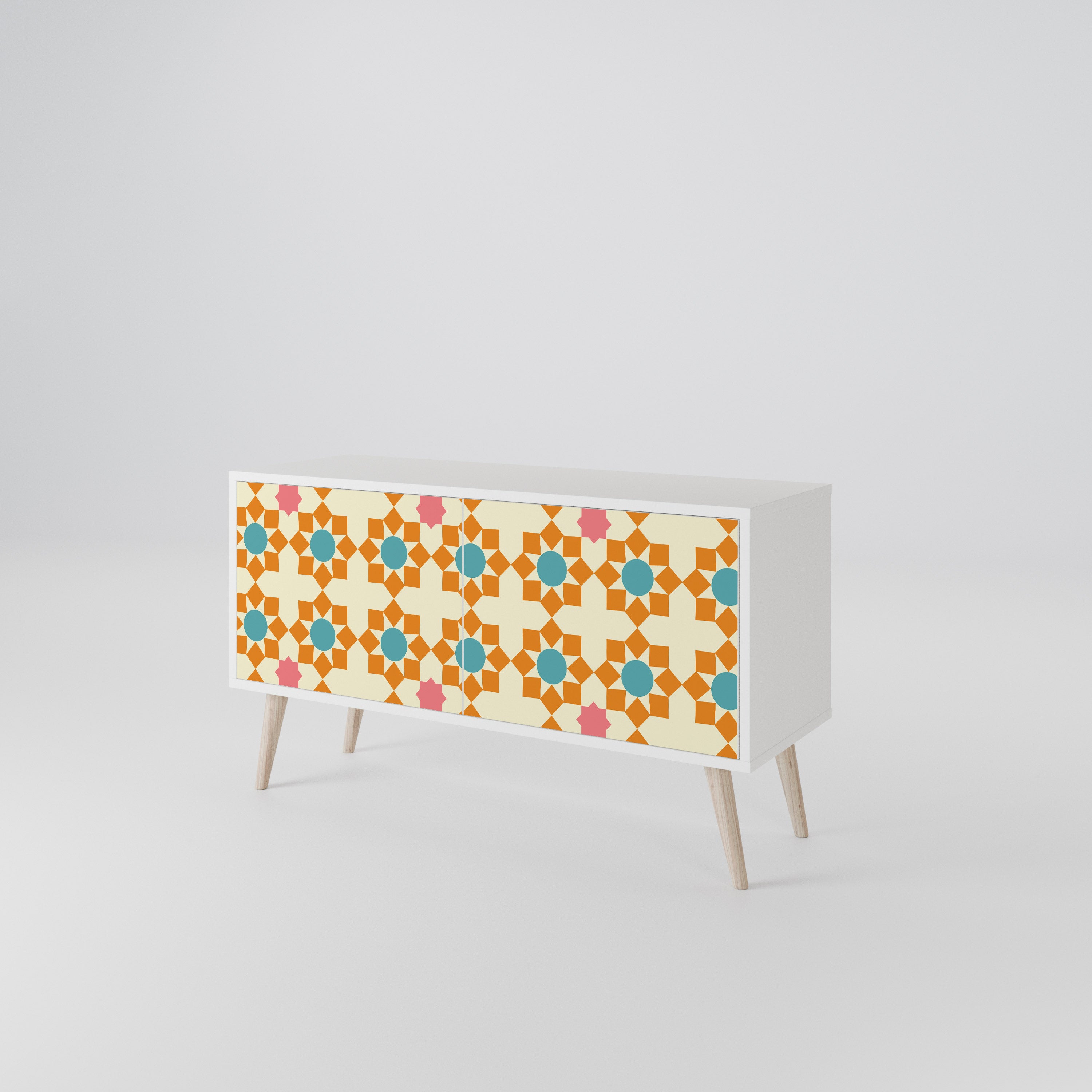 FLORAL DECOR Compact 2-Door TV Cabinet