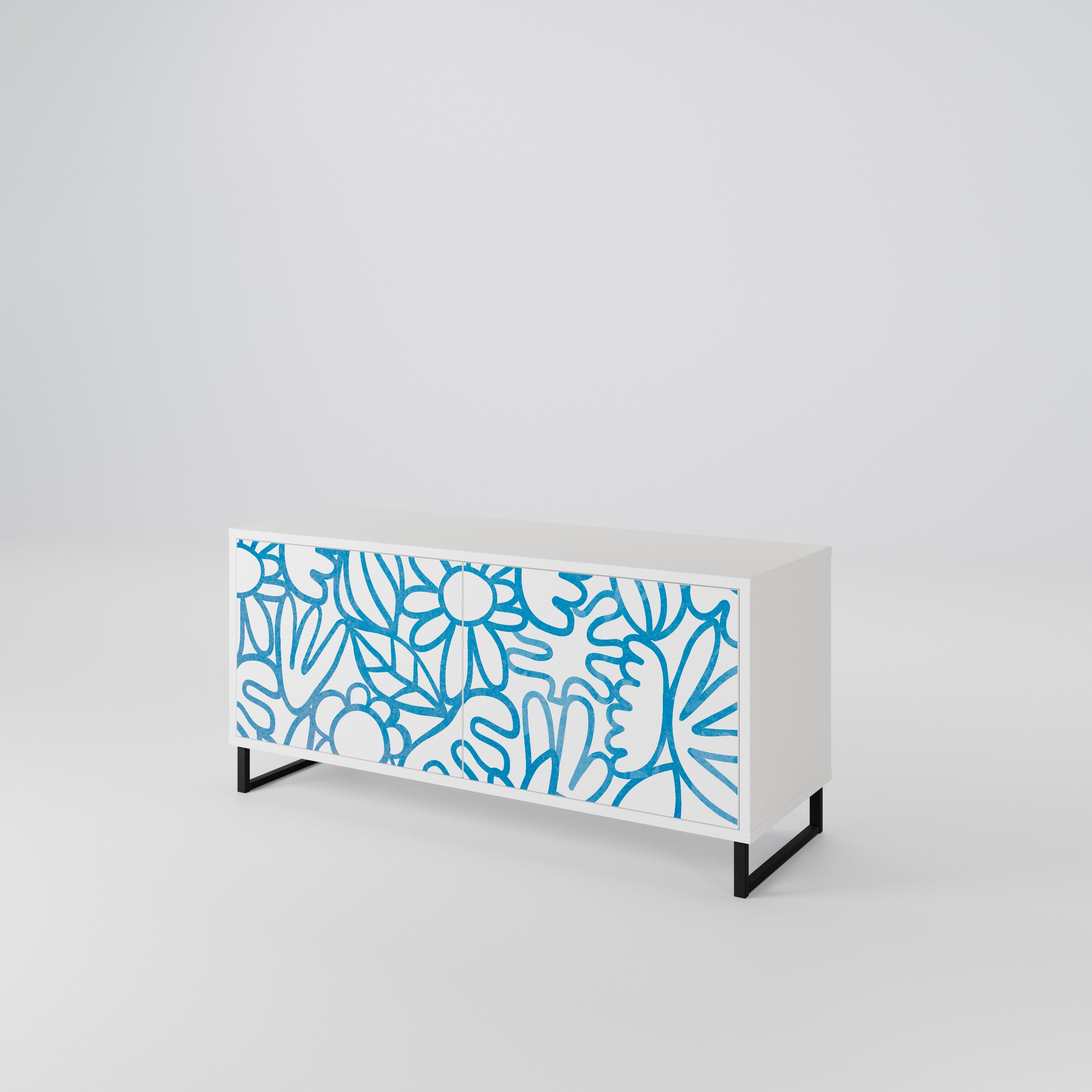 BLOOMY MORNING Compact 2-Door TV Cabinet