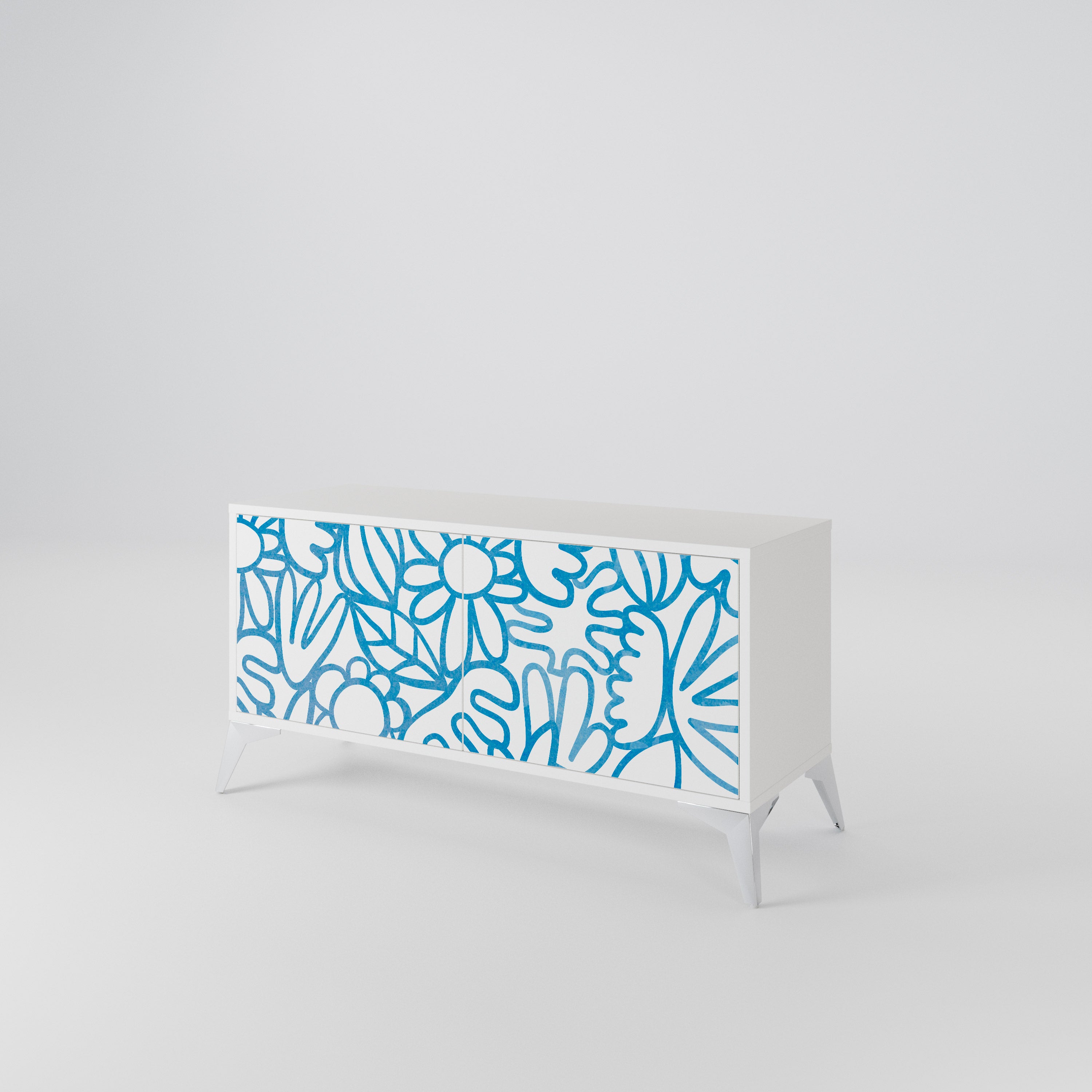 BLOOMY MORNING Compact 2-Door TV Cabinet