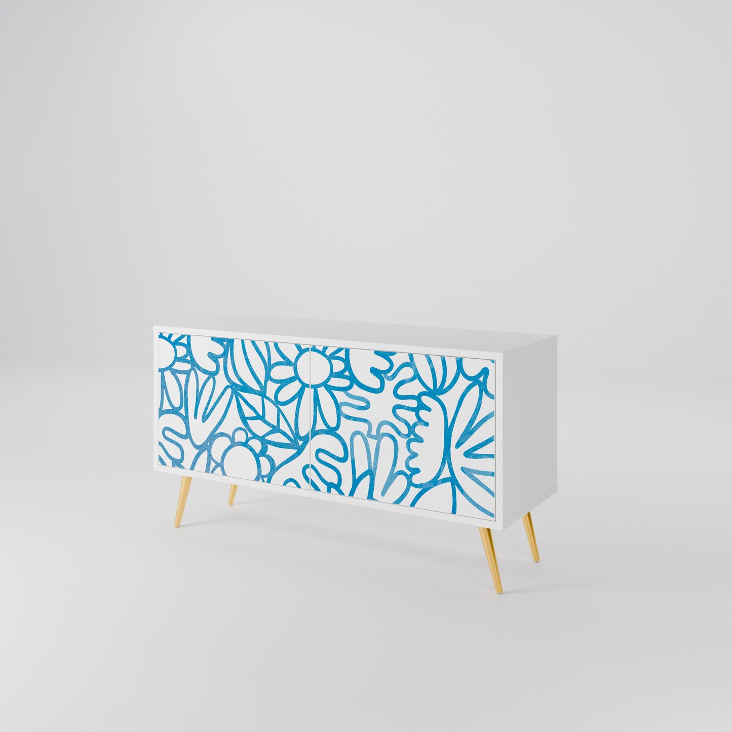 BLOOMY MORNING Compact 2-Door TV Cabinet