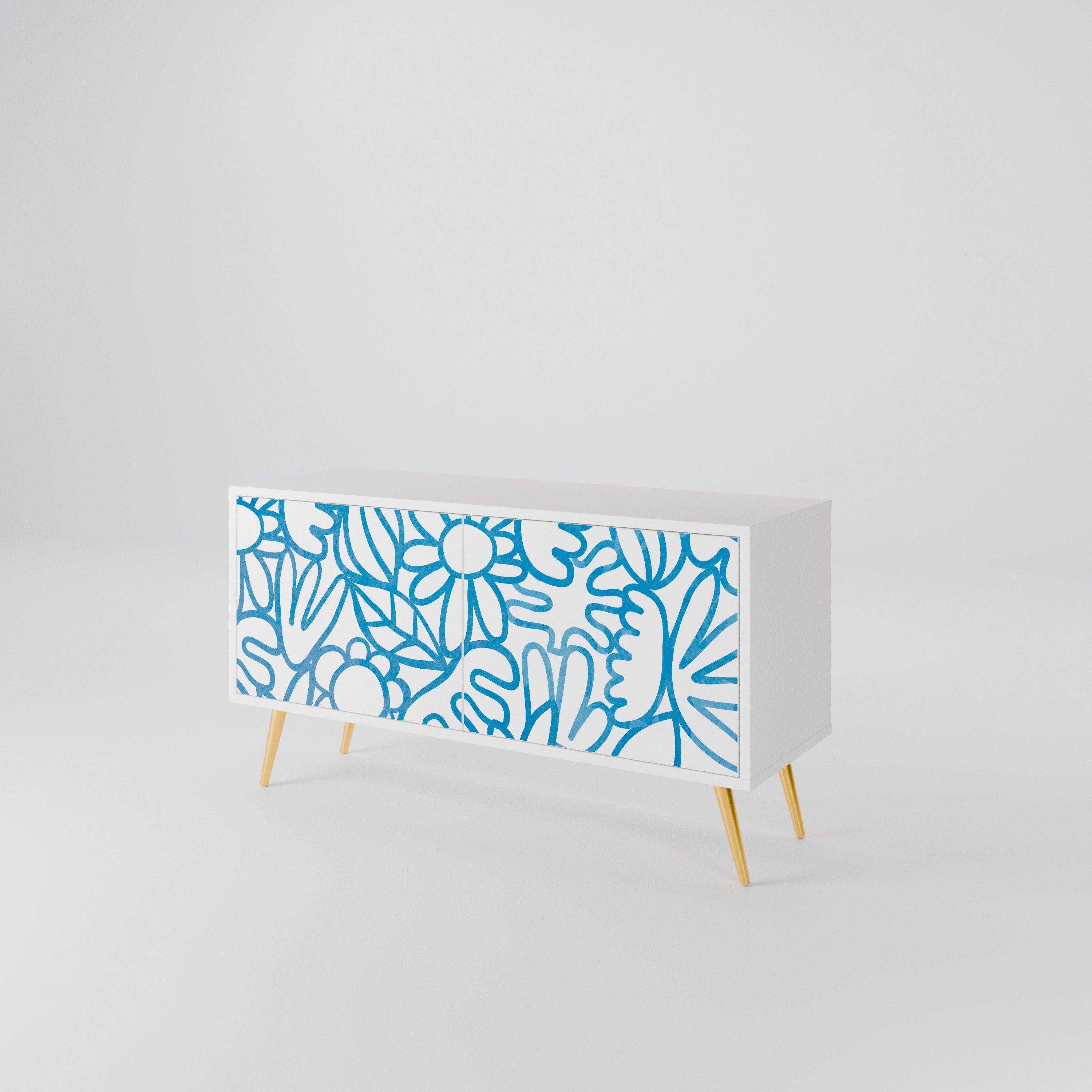 BLOOMY MORNING Compact 2-Door TV Cabinet