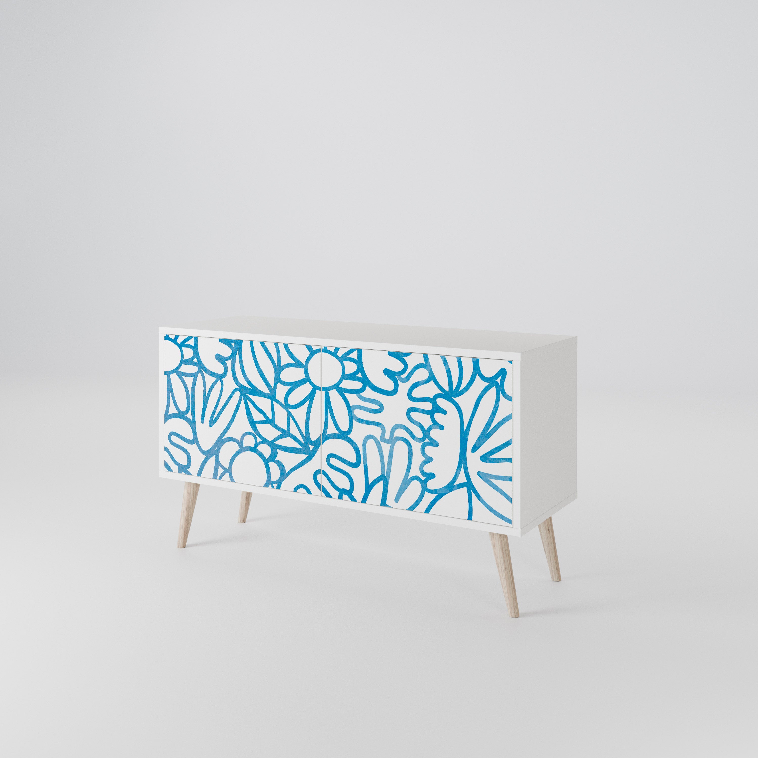 BLOOMY MORNING Compact 2-Door TV Cabinet