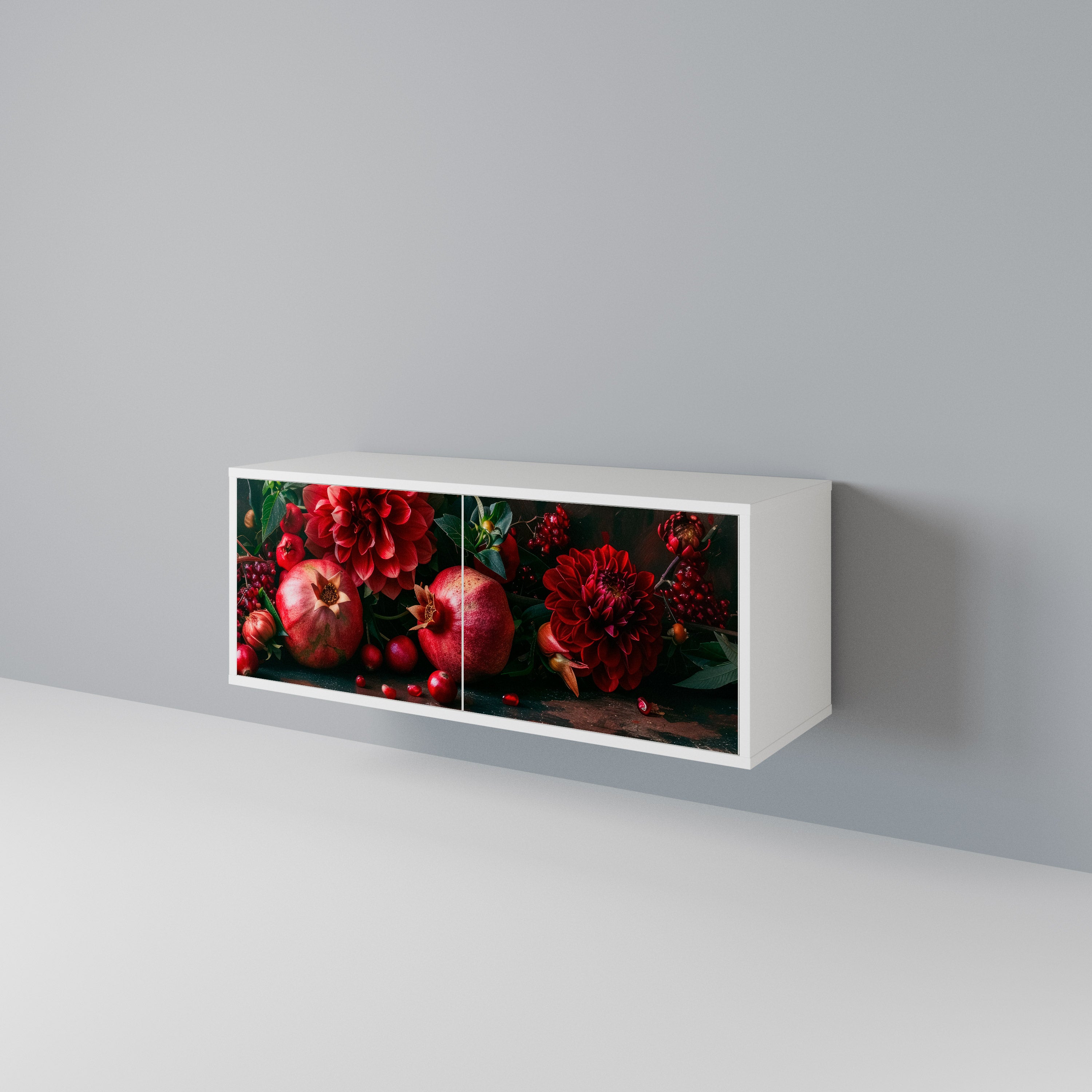 DAHLIAS AND POMEGRANATES Compact 2-Door TV Cabinet
