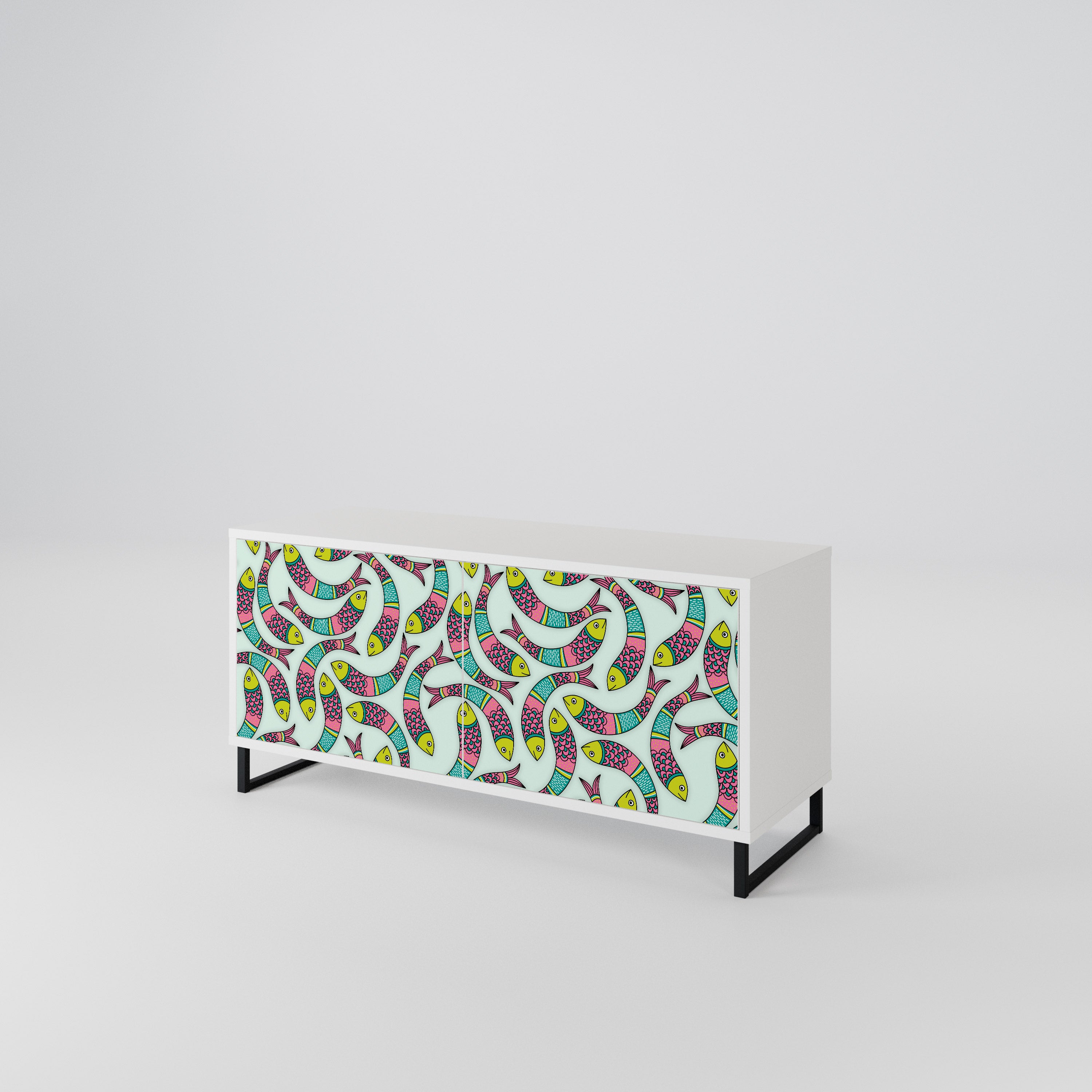 INDIAN FISH Compact 2-Door TV Cabinet