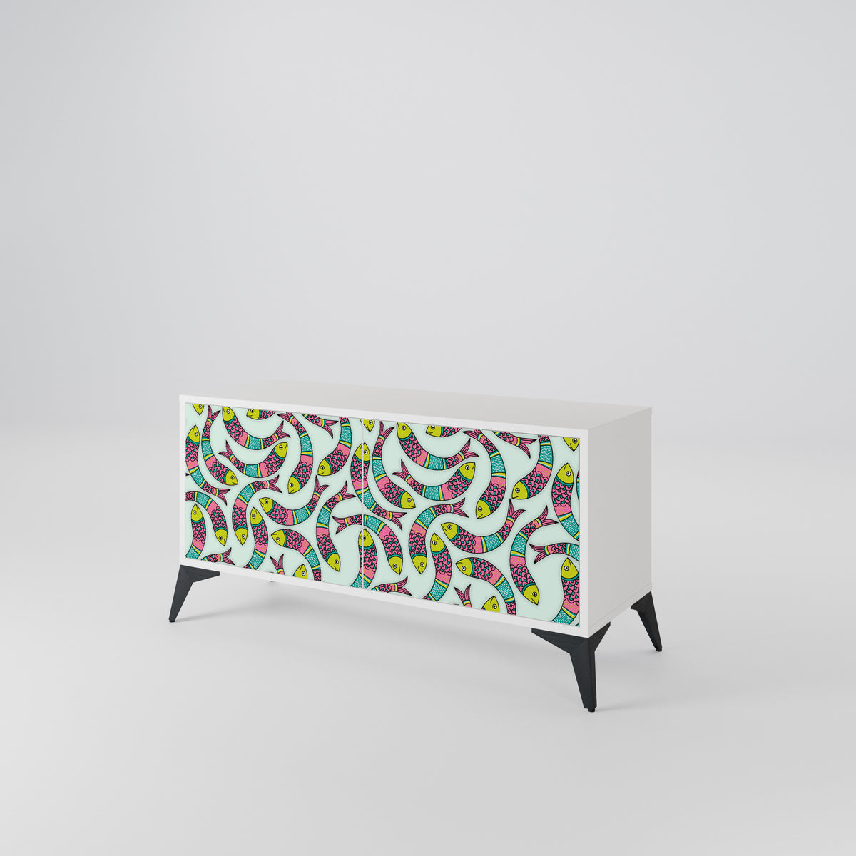 INDIAN FISH Compact 2-Door TV Cabinet